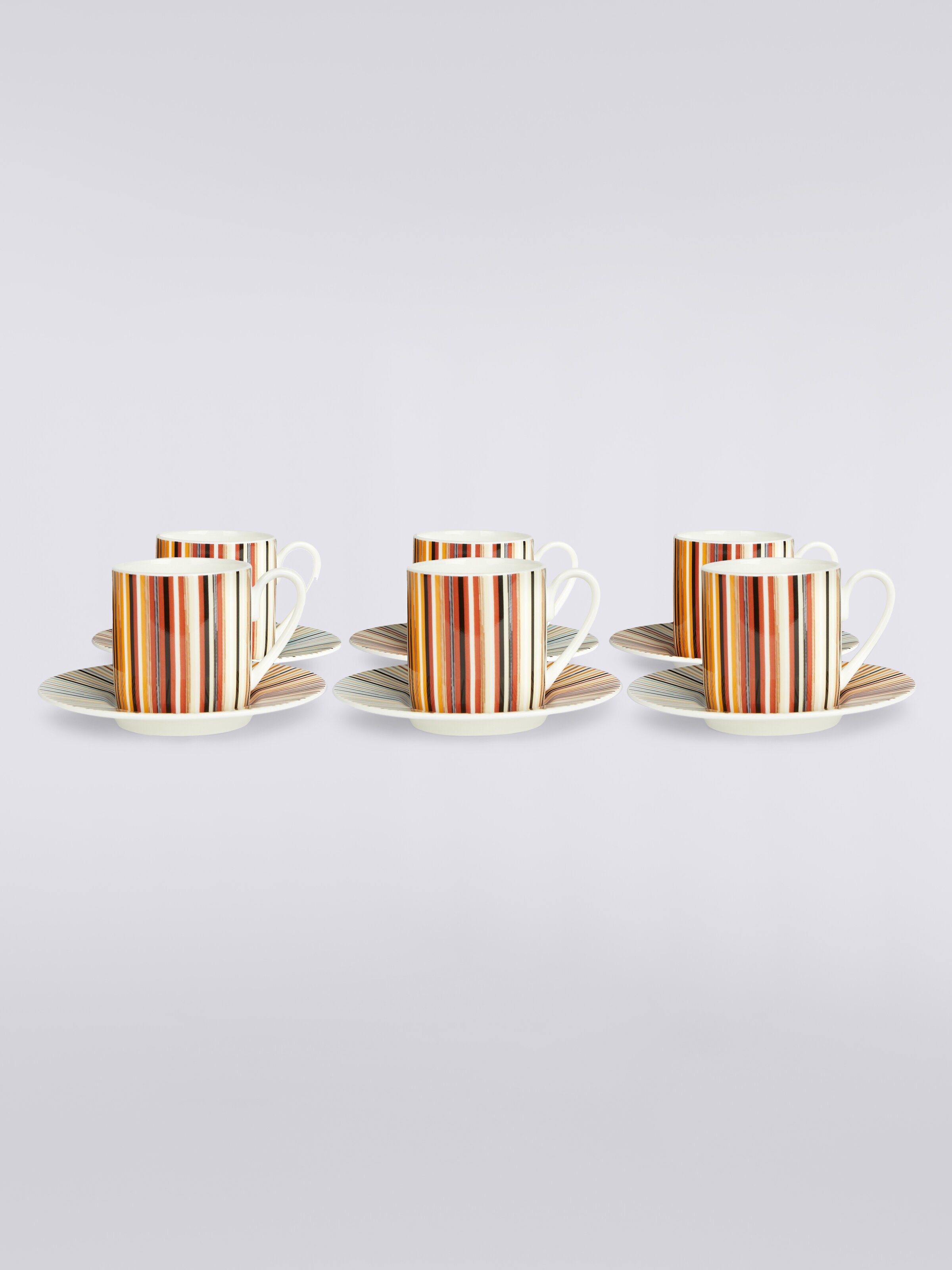 Jenkins 6 tazas de café y plato, Blanco  - 3