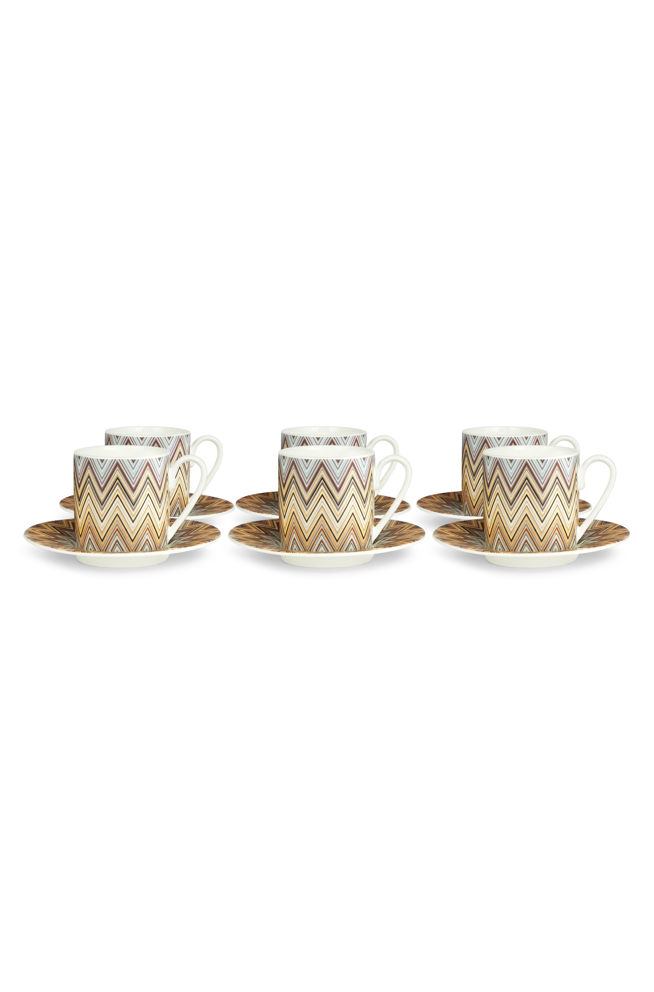 Jarris Tazza Caffe Set 6 Pz C/Piattino, Bianco  - 2