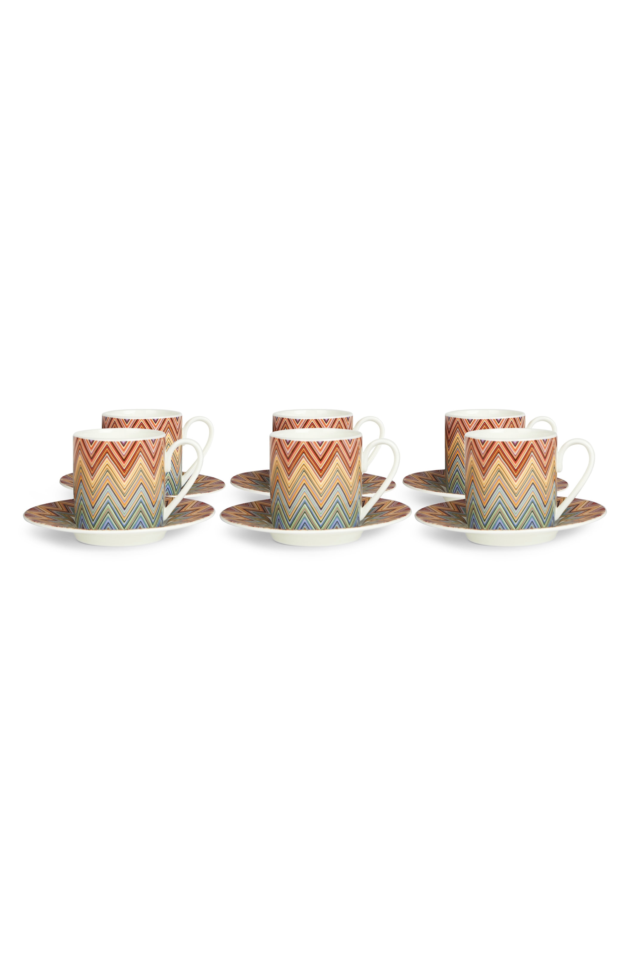 Jarris Tazza Caffe Set 6 Pz C/Piattino, Rosso  - 2