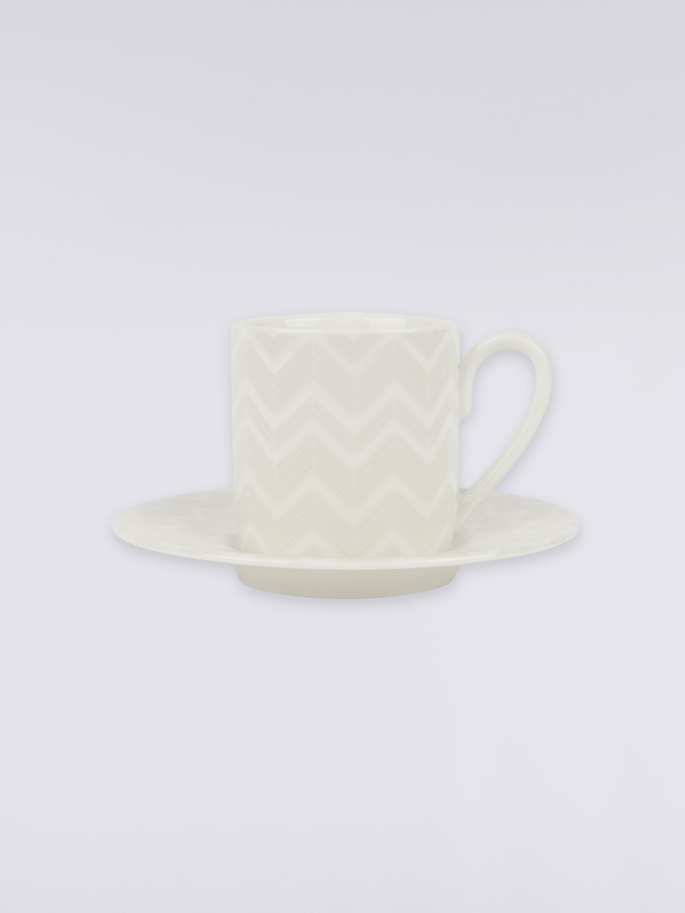 Zigzag White 2er-Set Kaffeetassen & Teller, Weiß  - 0