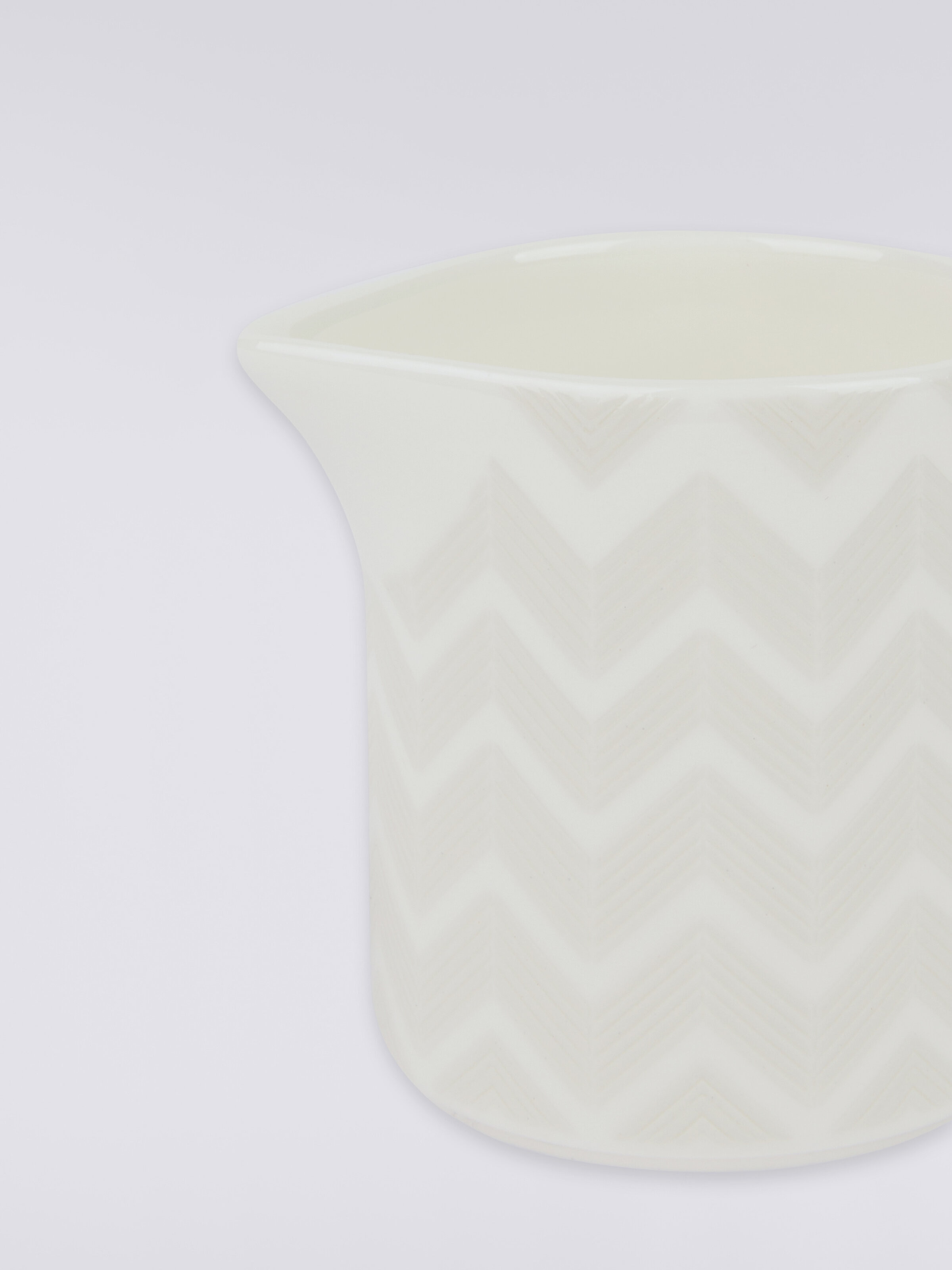 Zigzag White Milk Jug, White  - 2