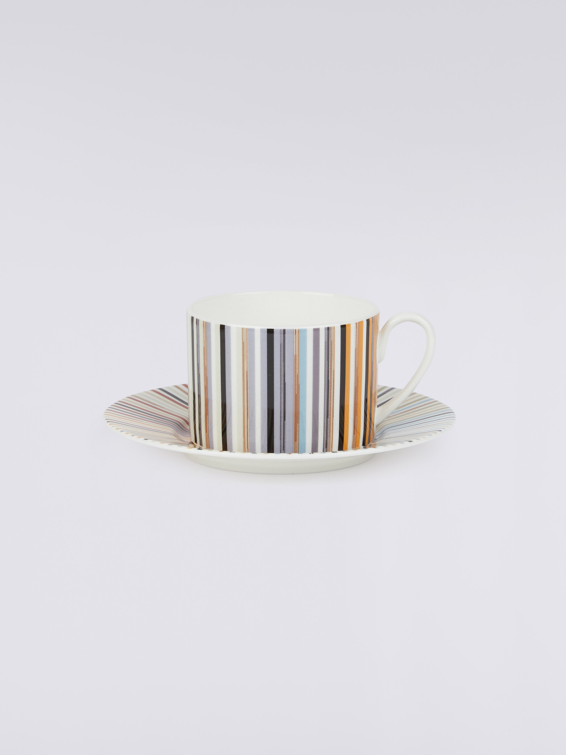 Stripes Jenkins Set of 2 tea cups & saucers, White  - 0