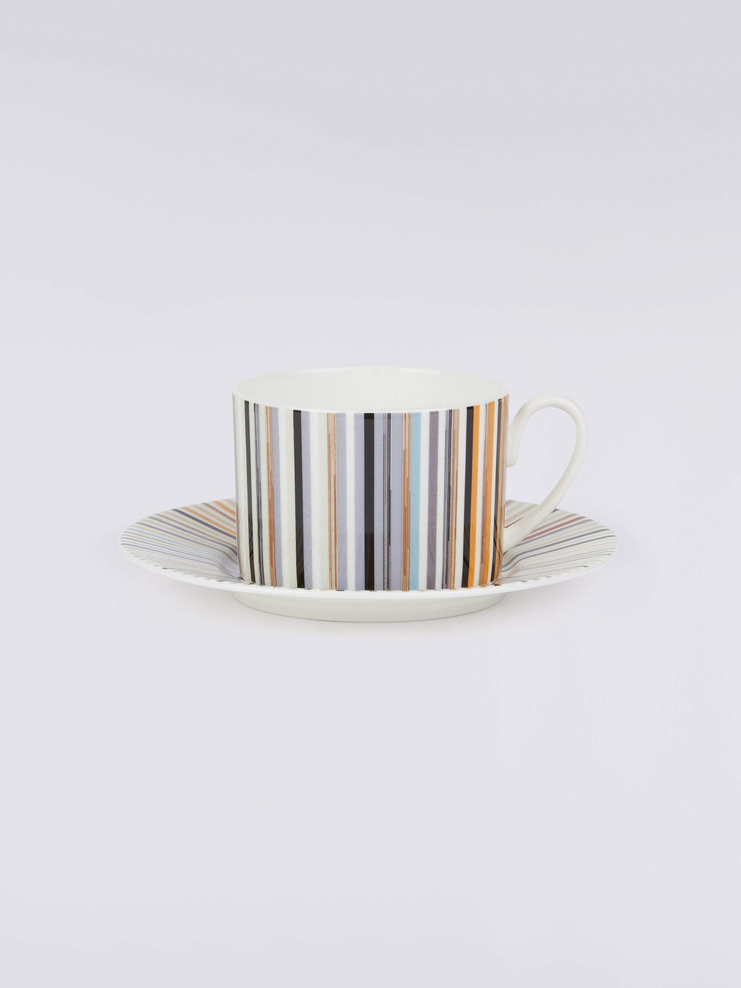 Stripes Jenkins Juego de 6 tazas de té y plato, Blanco  - 0