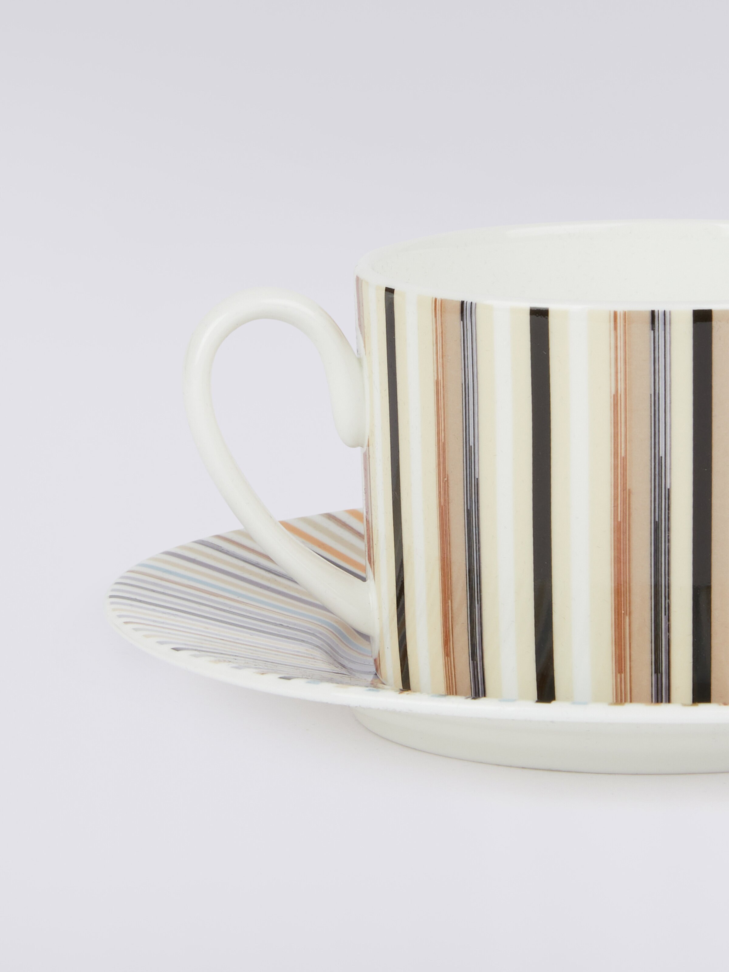 Stripes Jenkins Tazza Tè Set 6 Pz C/Piattino, Bianco  - 1