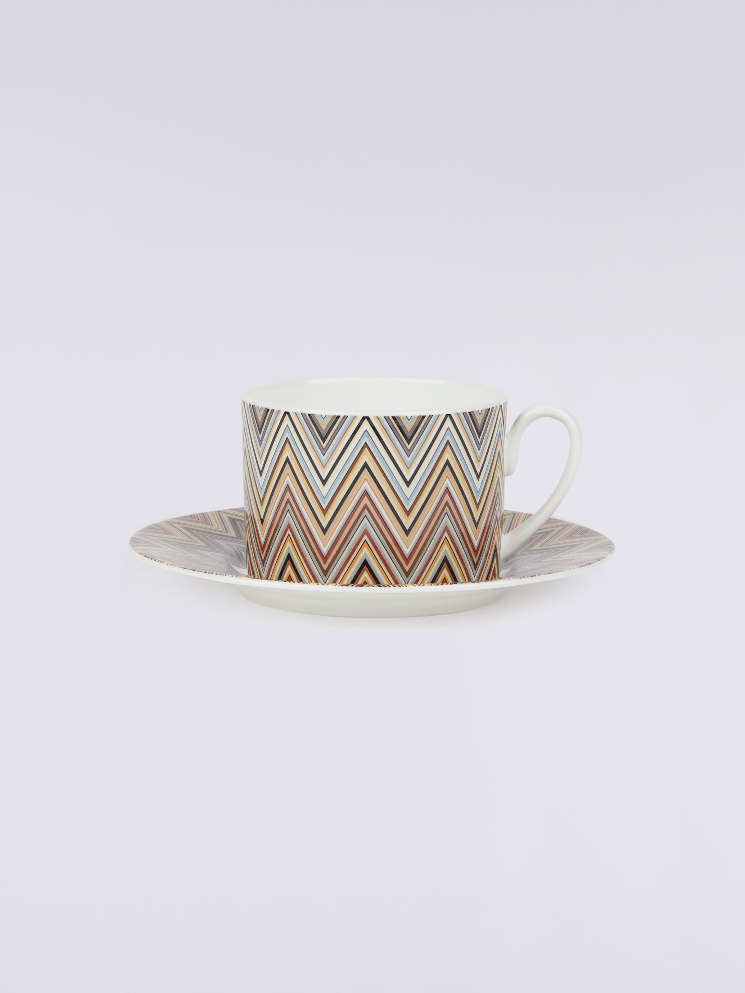 Zigzag Jarris Set of 2 tea cups & saucers, White  - 0