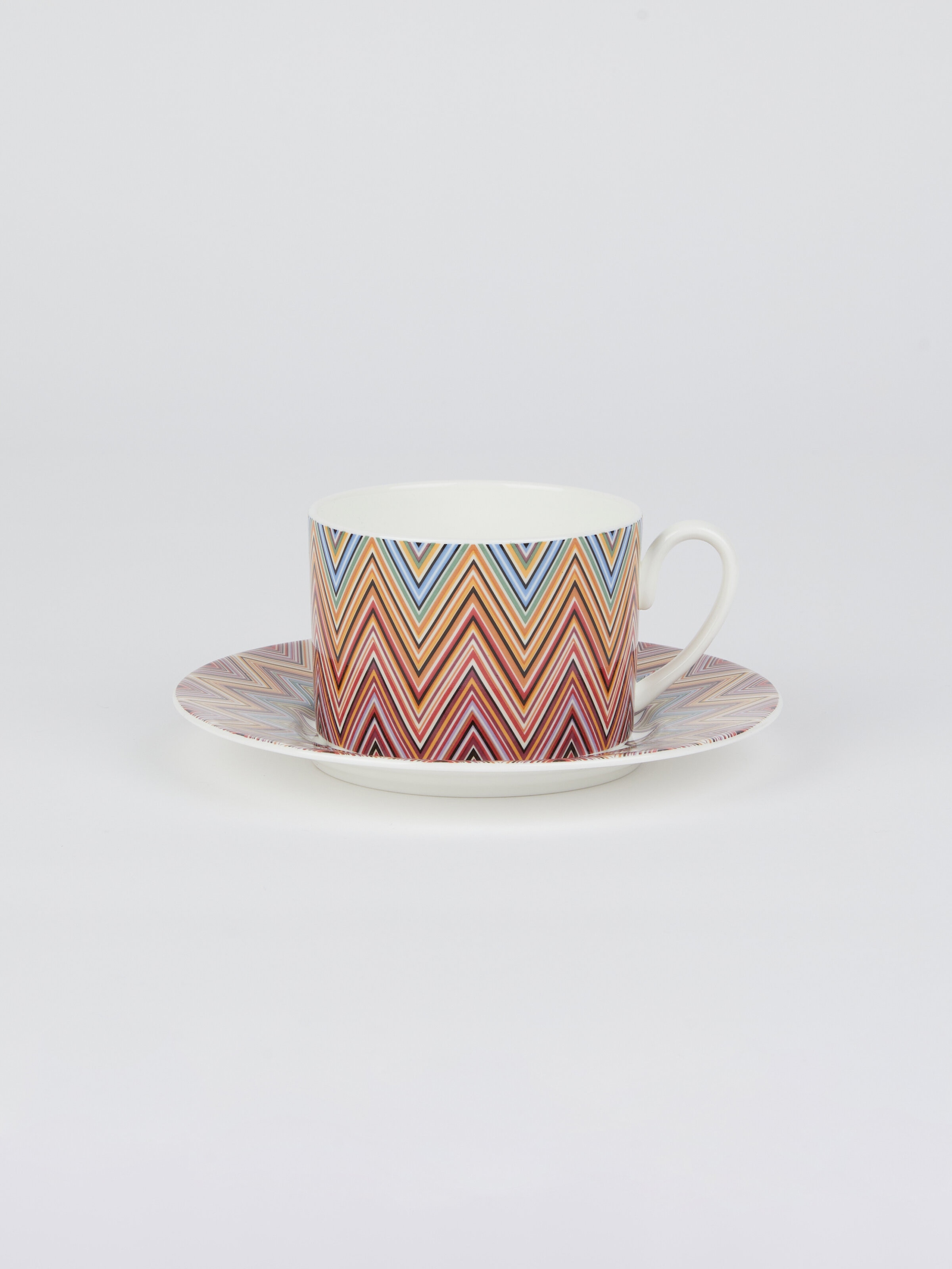 Zigzag Jarris Set of 2 tea cups & saucers, Red  - 0