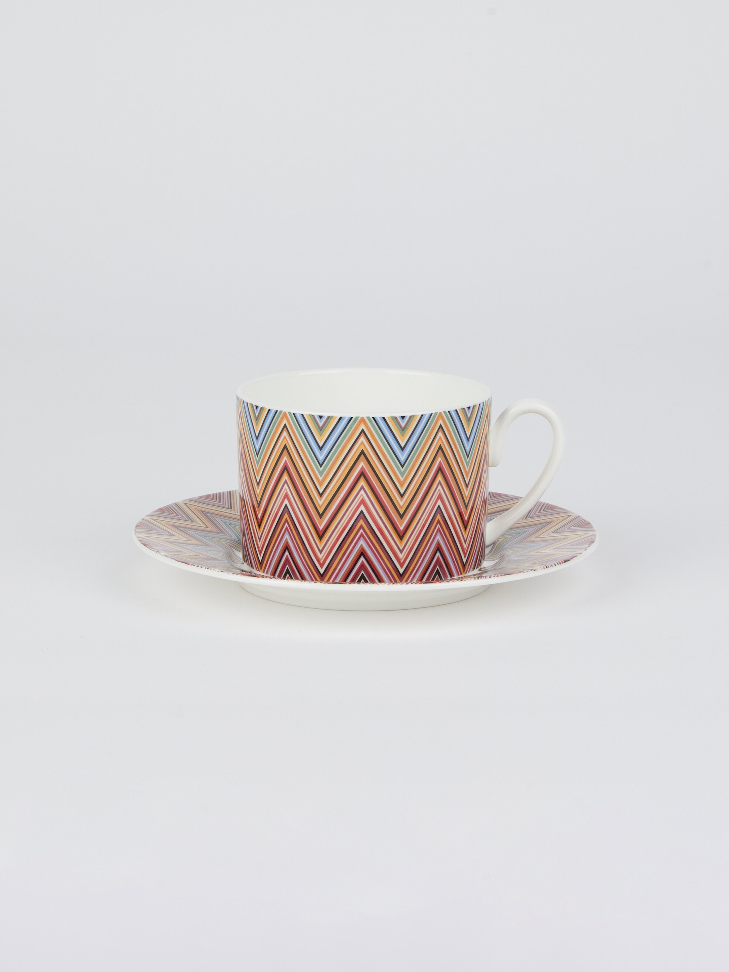 Zigzag Jarris Set of 2 tea cups & saucers, Red  - 0