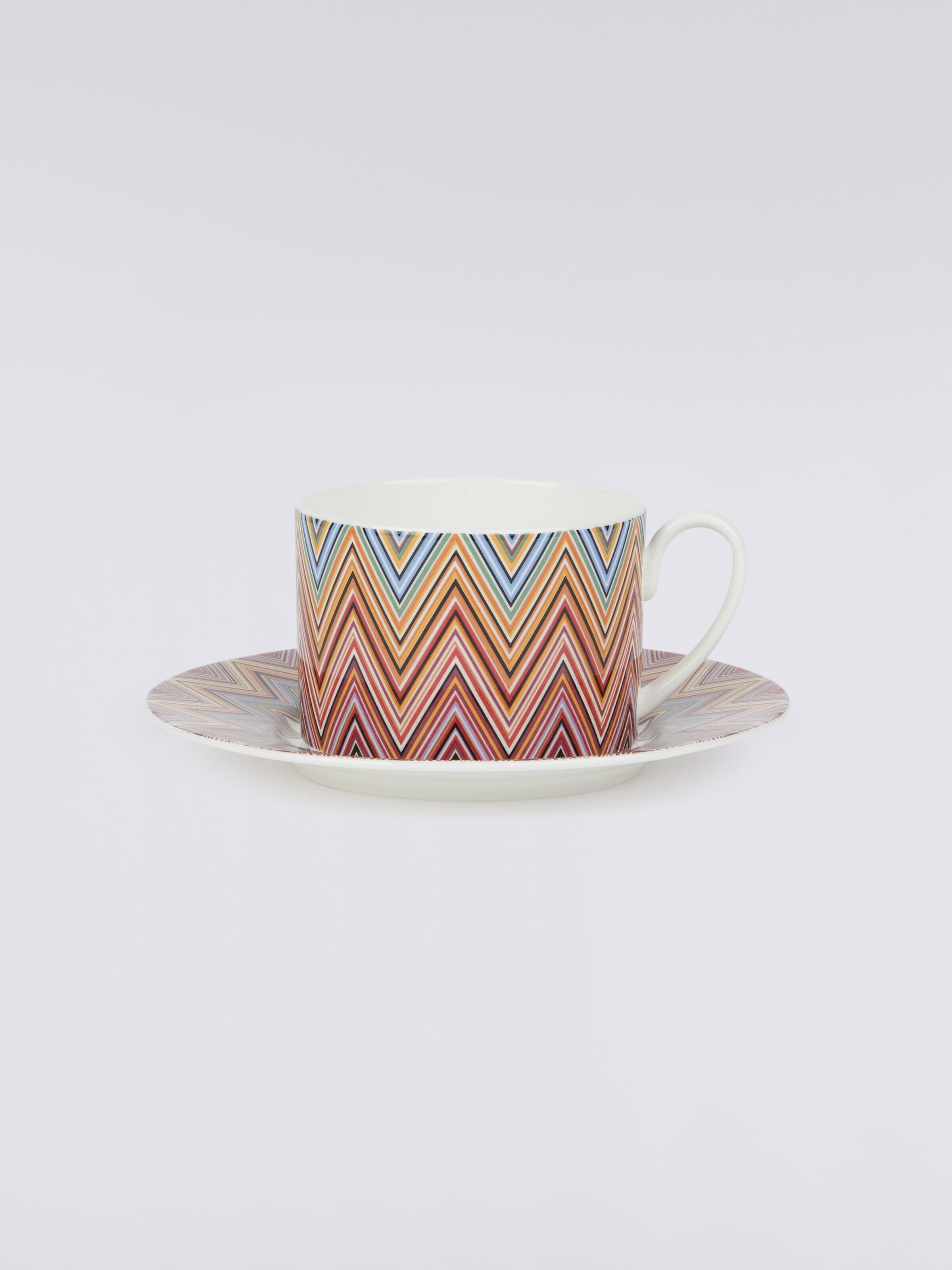 Zigzag Jarris Set of 6 tea cups & saucers, Red  - 0