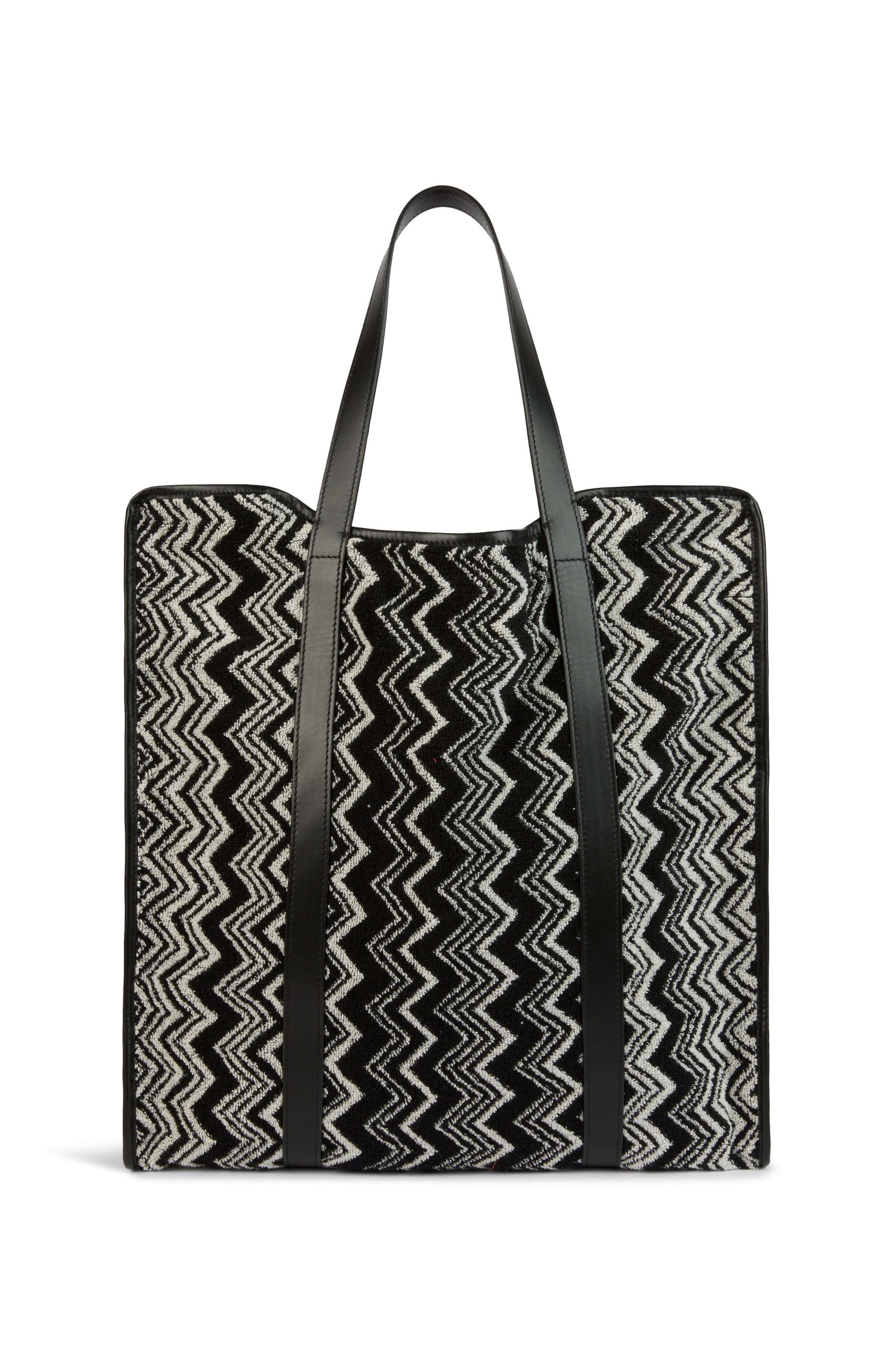 Sporta Keith 40x40 cm in spugna di cotone zig zag, Nero & Bianco - 1