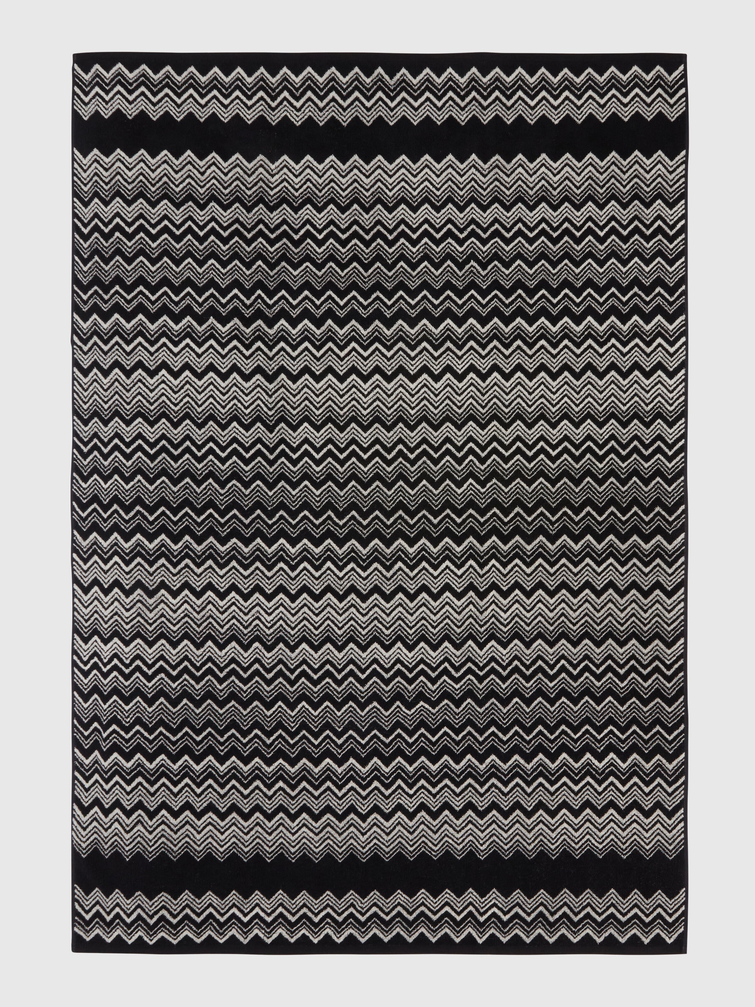 100x150 cm Keith cotton terry chevron bath towel, Black & White - 1