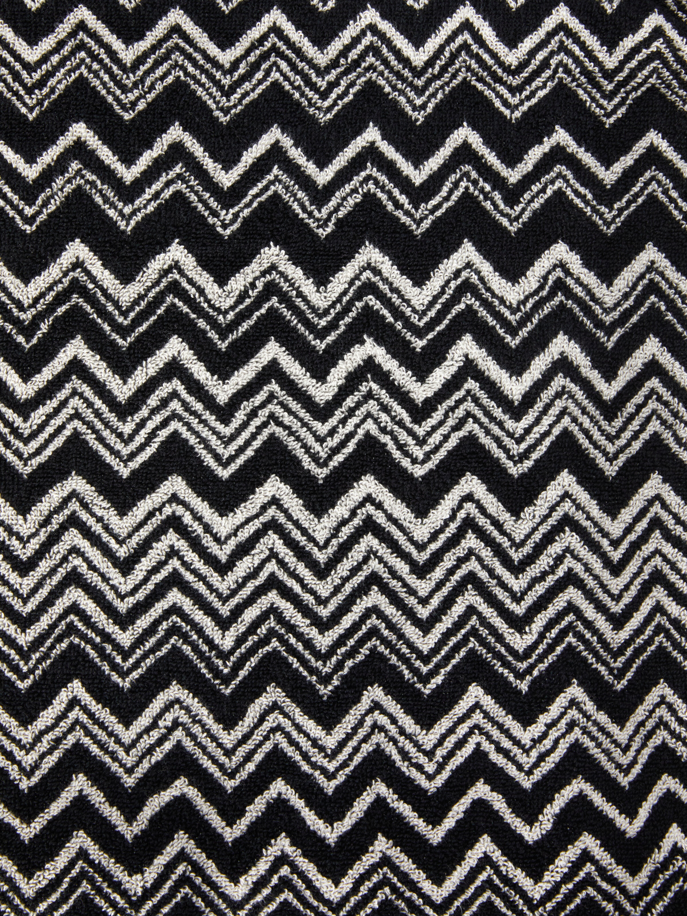 100x150 cm Keith cotton terry chevron bath towel, Black & White - 3