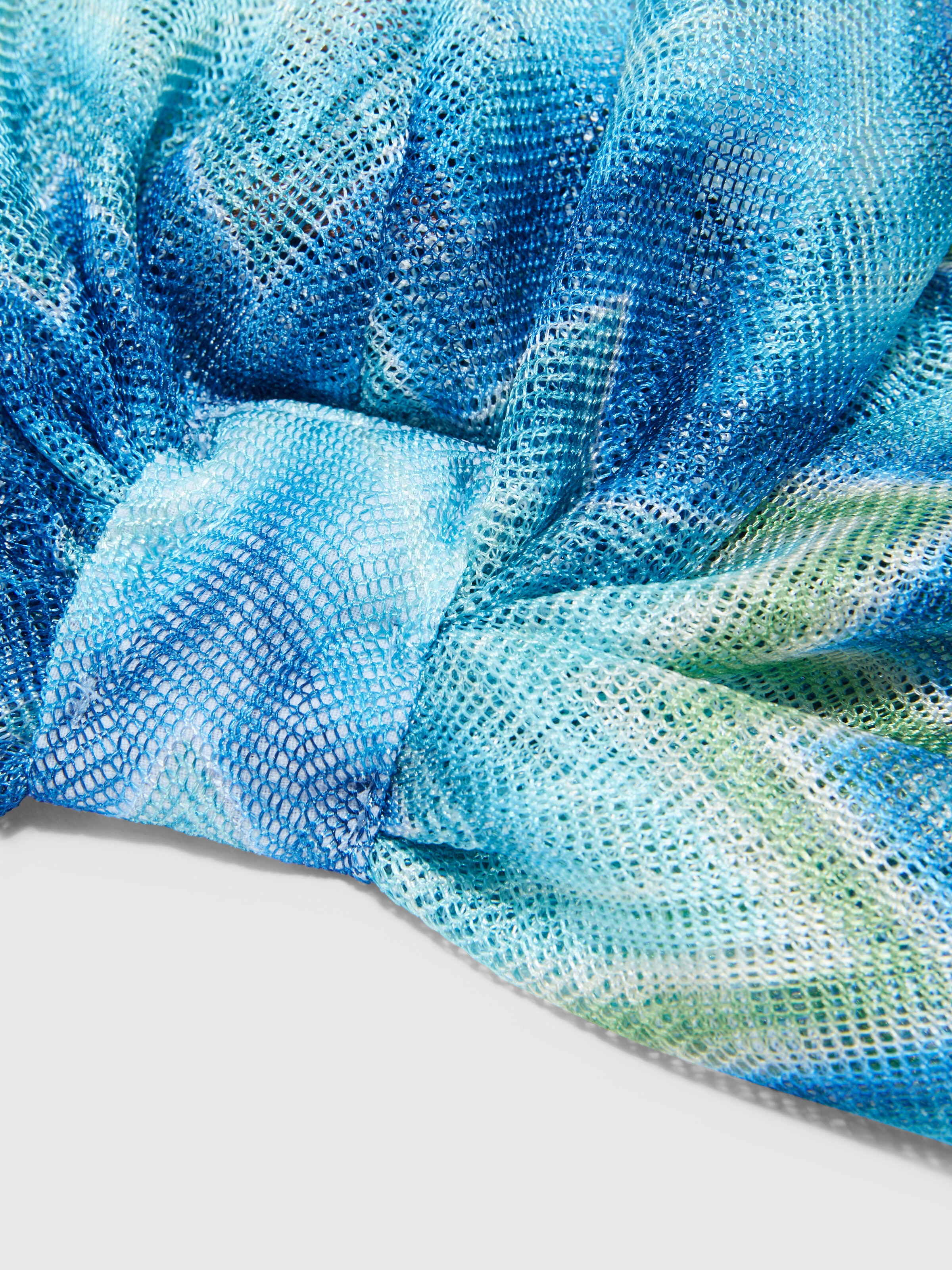Turbante con rayas degradadas, Azul Oscuro & Verde  - 1
