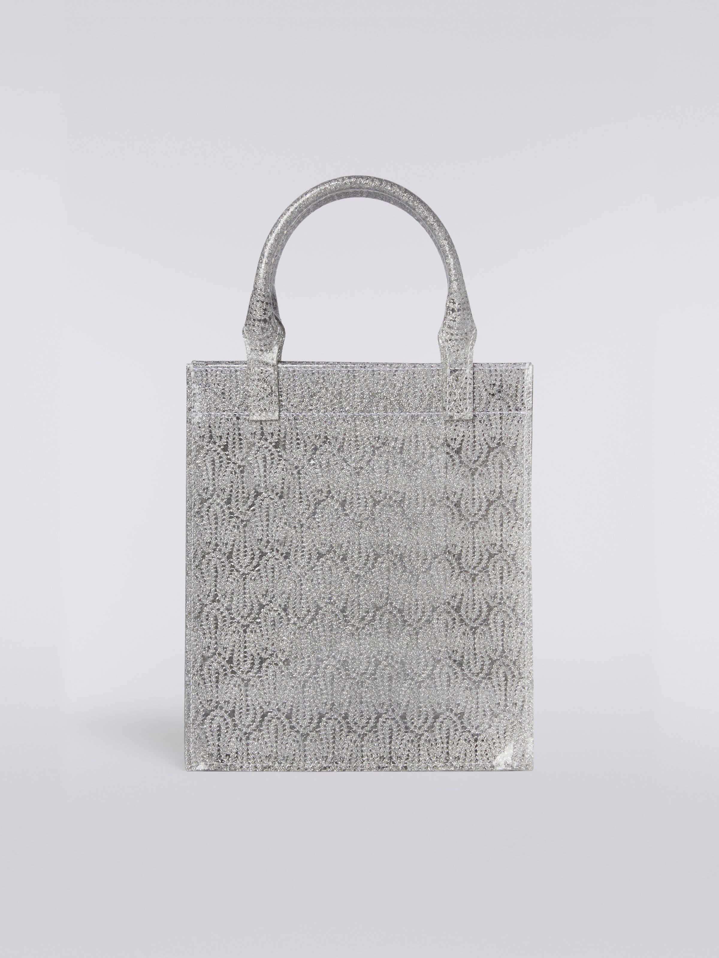 Bolso de PVC y viscosa con lamé, Plateado & Gris Lamé - 2