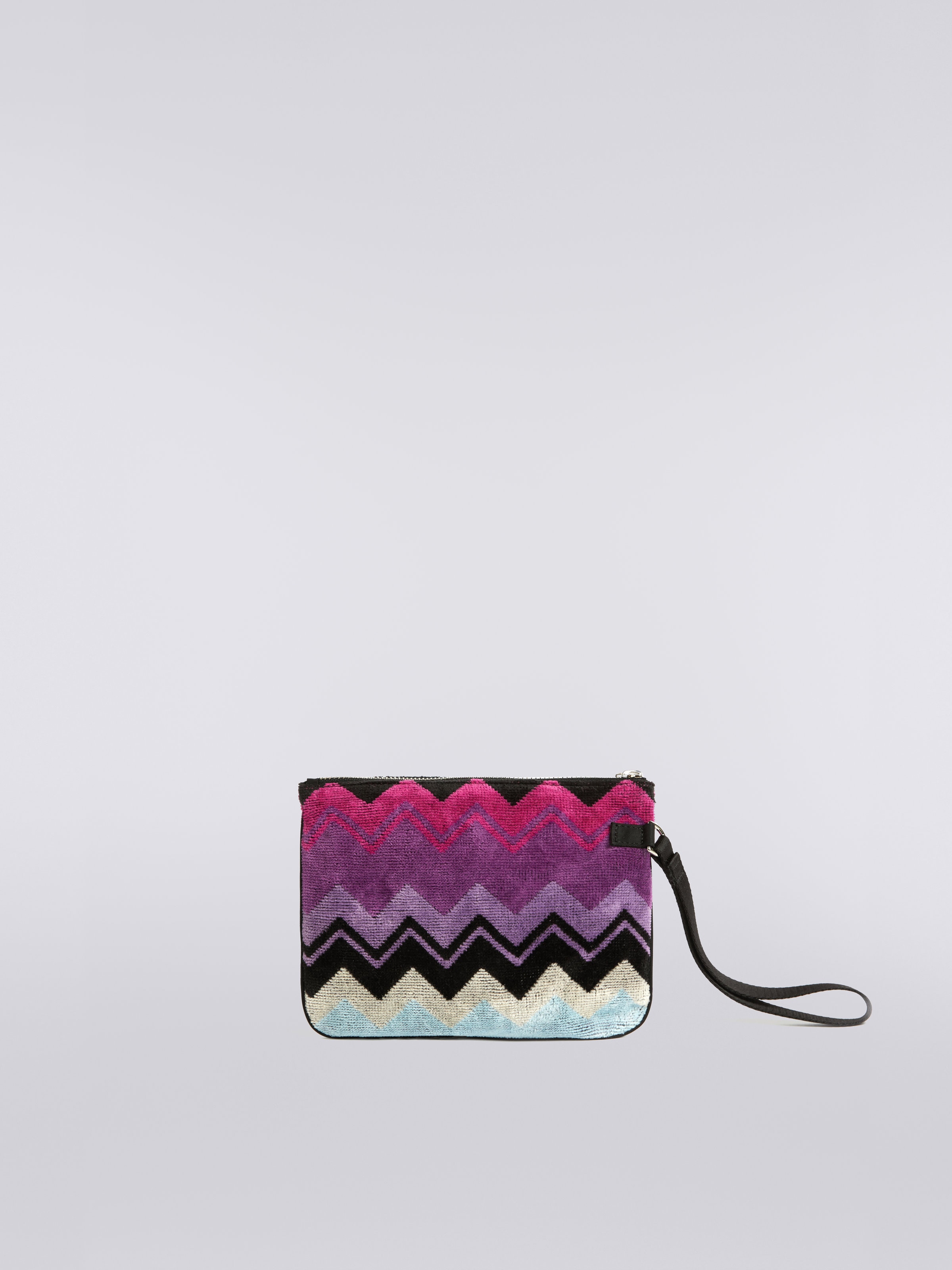 Cotton terry clutch with logo patch, Multicoloured  - 2