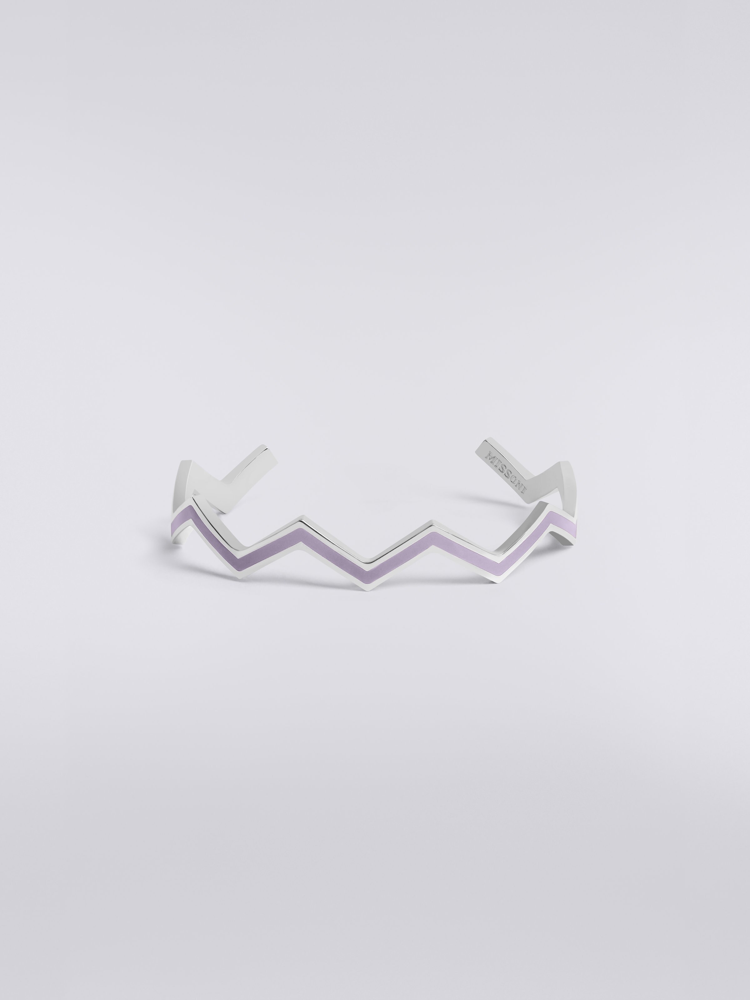 Enamelled brass bracelet, Purple  - 0
