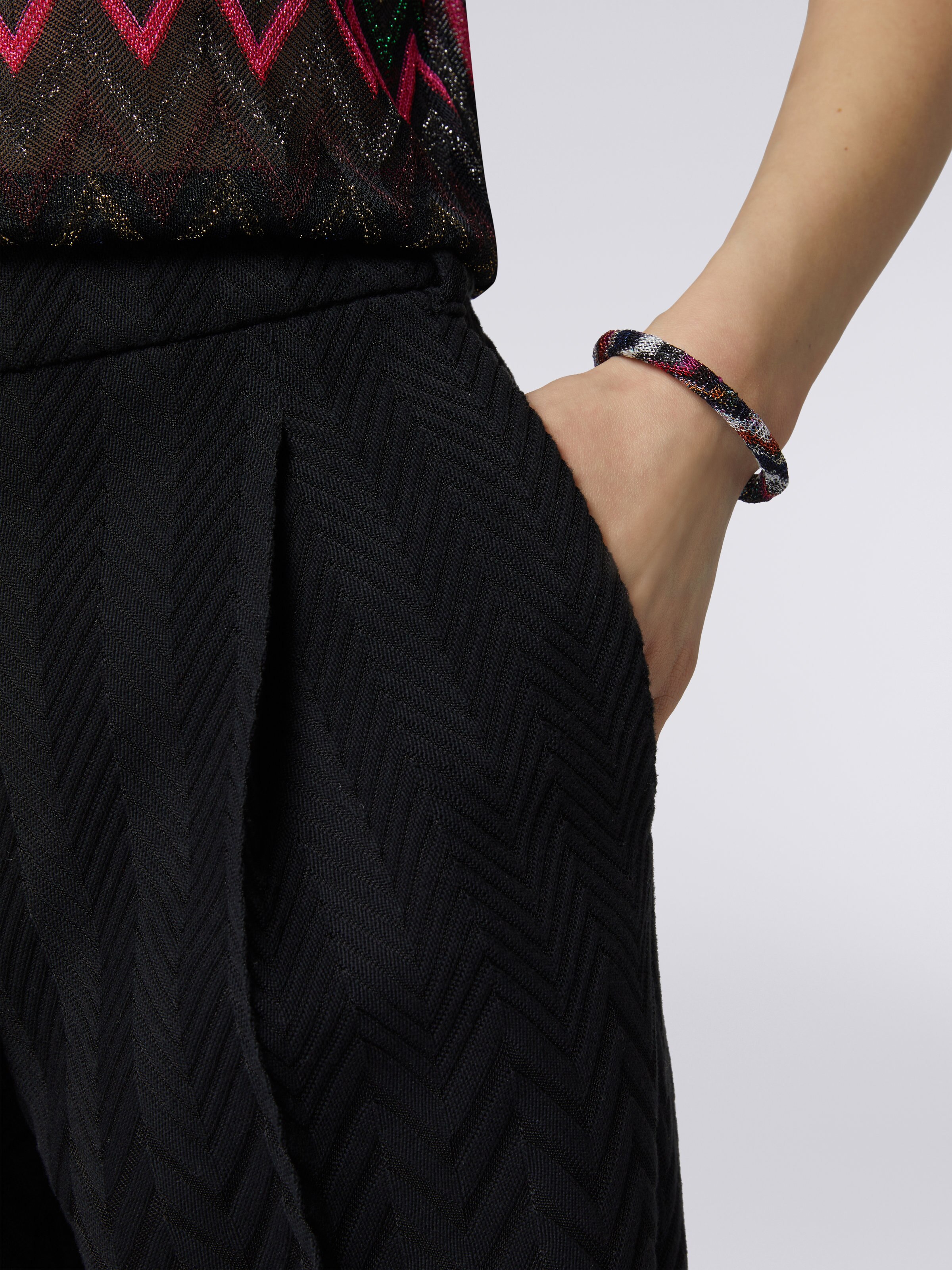 Fabric bangle with lurex, Multicoloured  - 3