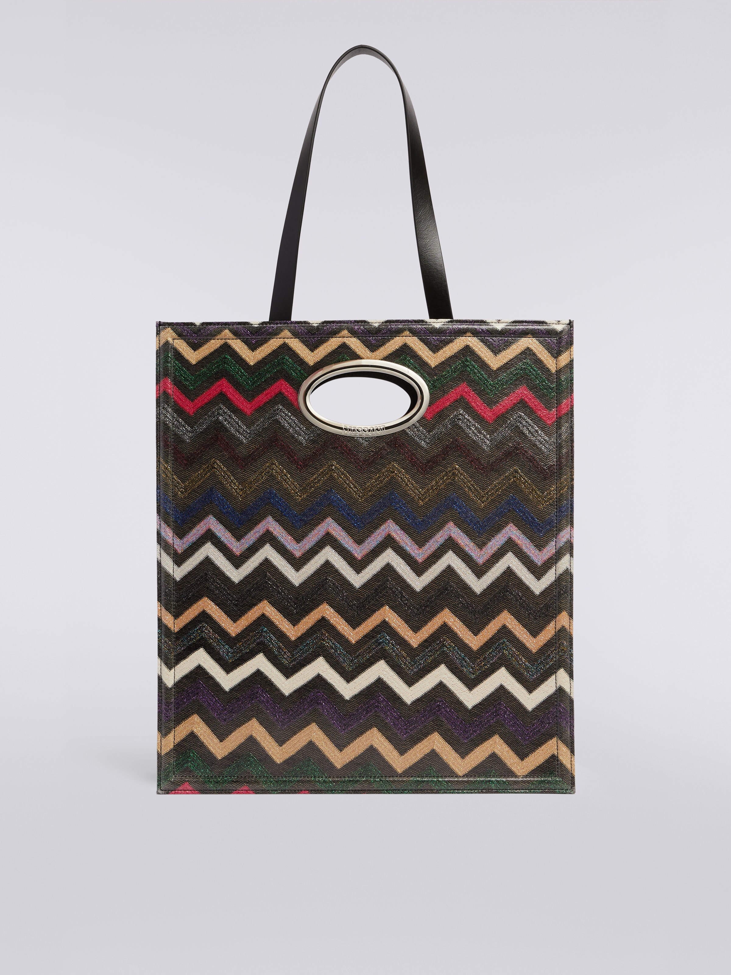 Zigzag lamé viscose bag, Multicoloured  - 0