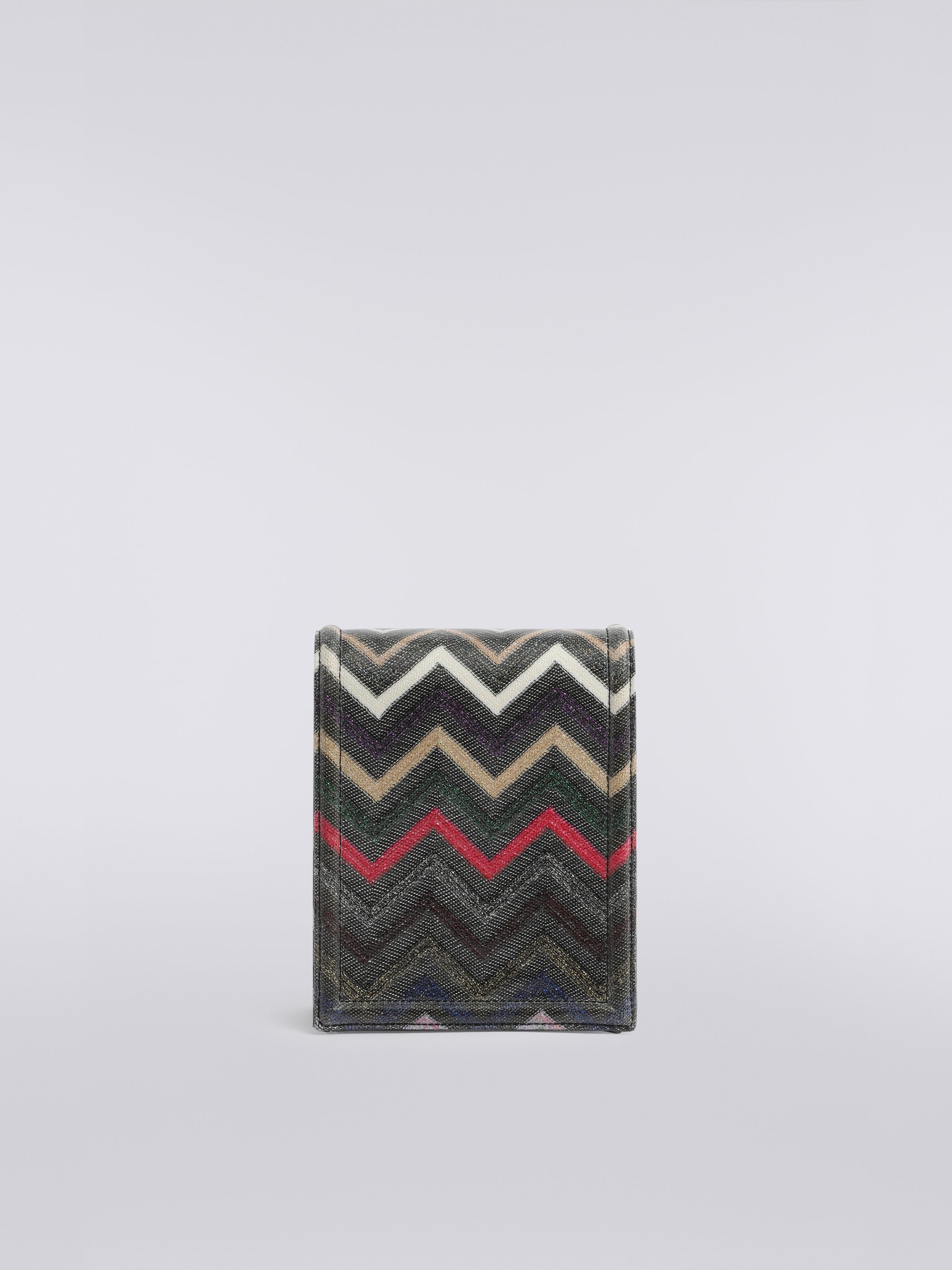 Borsa a tracolla in viscosa lamé zig zag, Multicolore  - 2