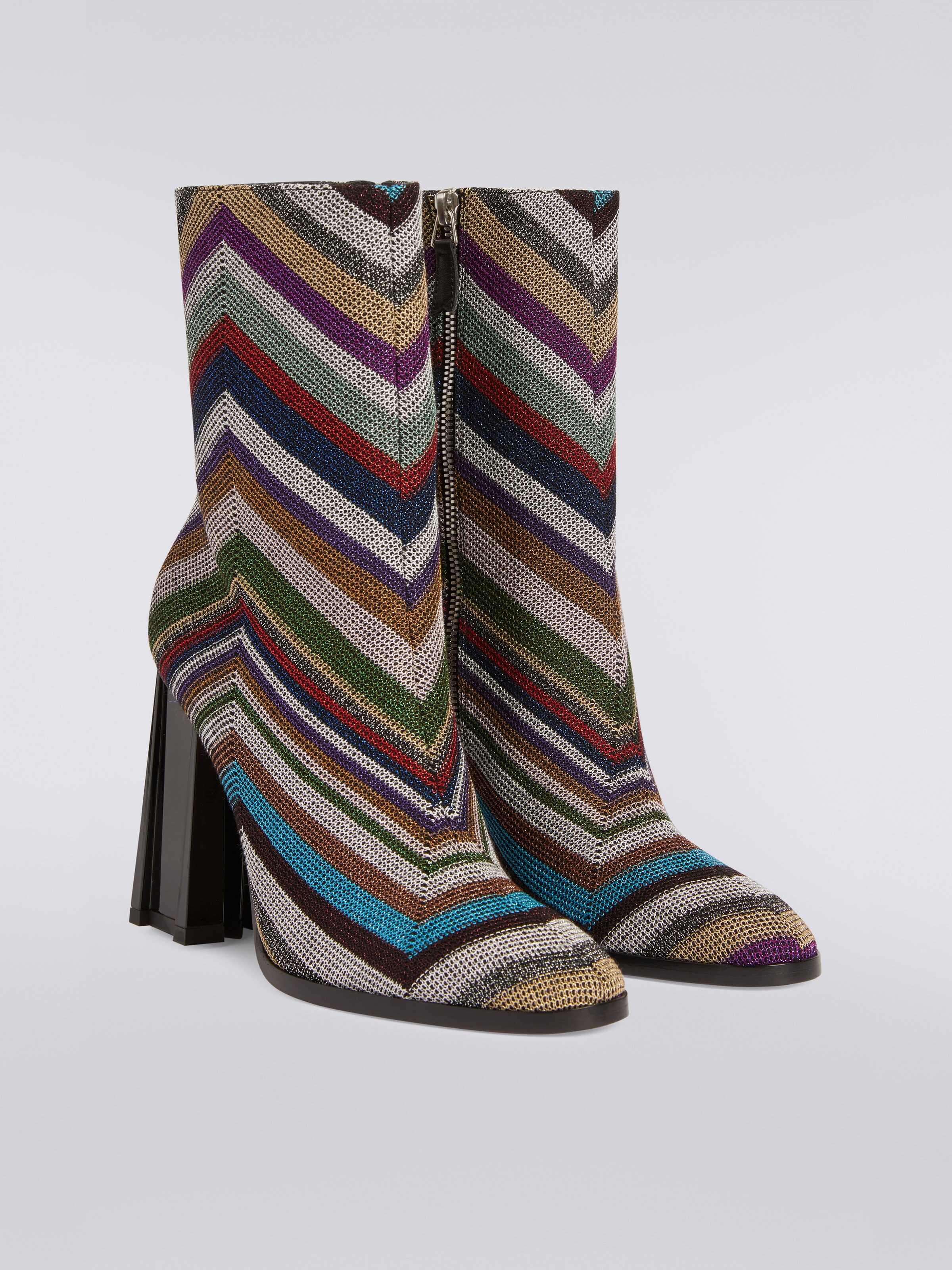 Fabric ankle boots with lurex, Multicoloured  - 1