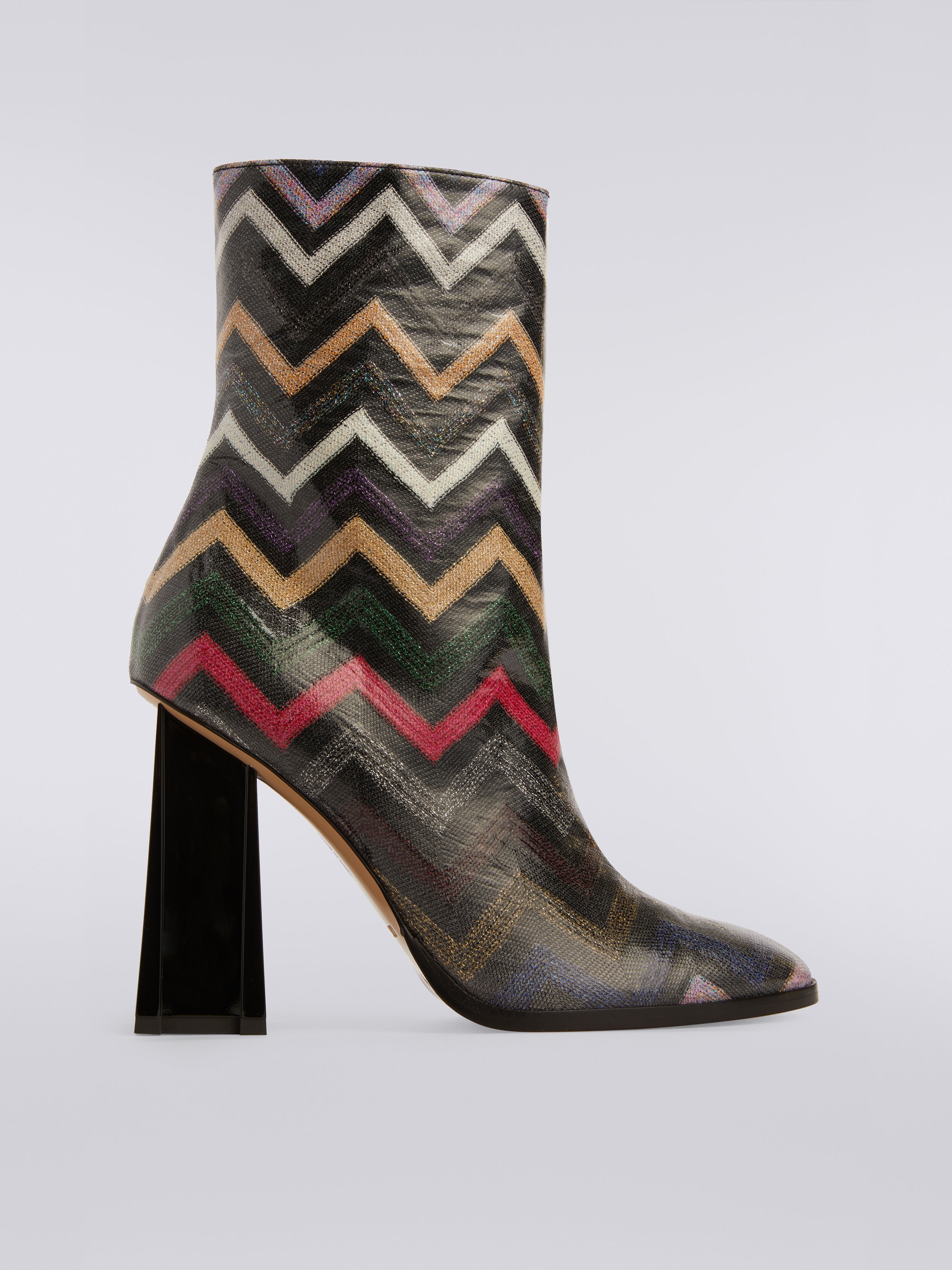 Stiefeletten aus Stoff mit Zickzackmuster, Mehrfarbig  - 0