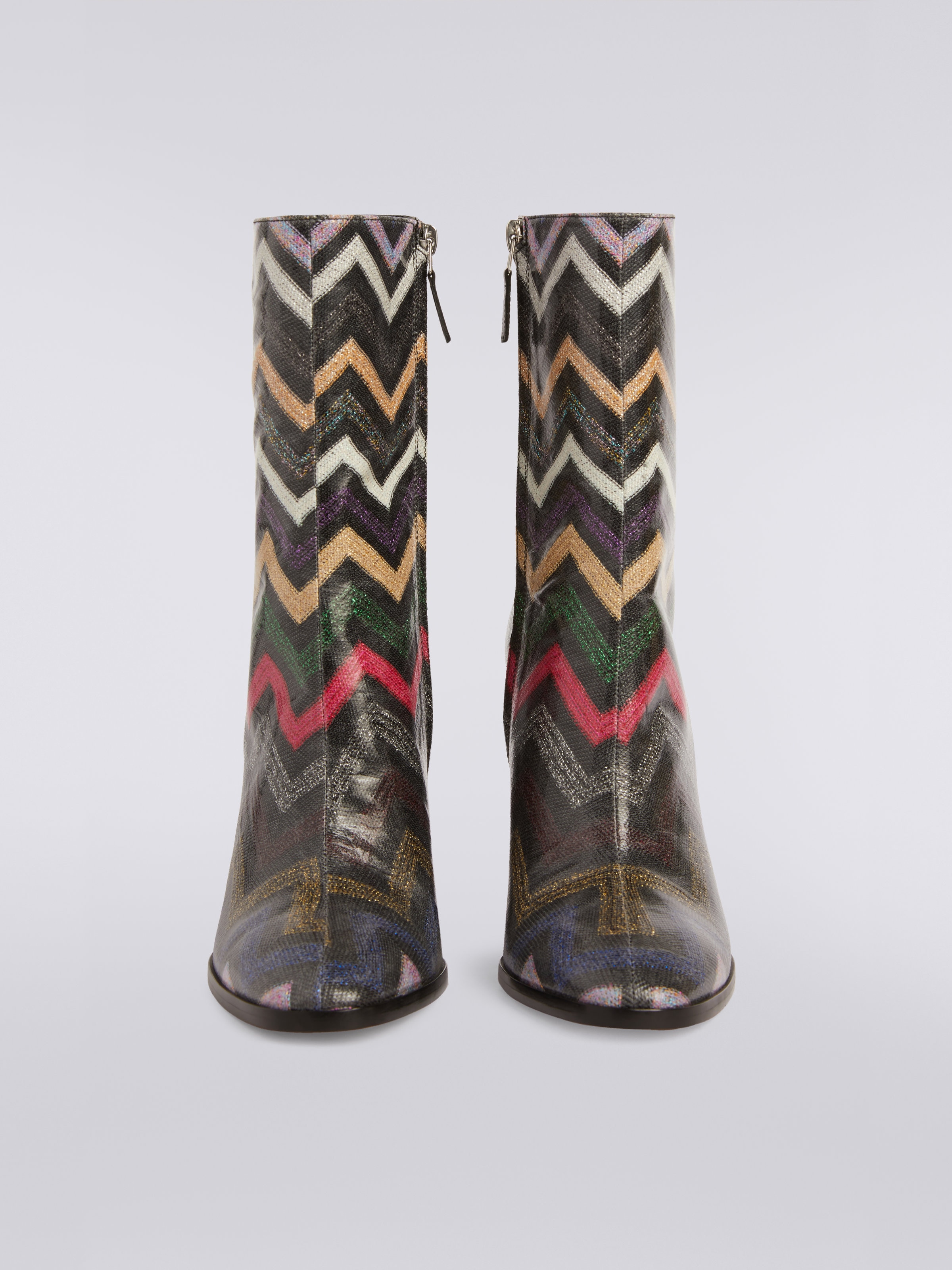 Stiefeletten aus Stoff mit Zickzackmuster, Mehrfarbig  - 2