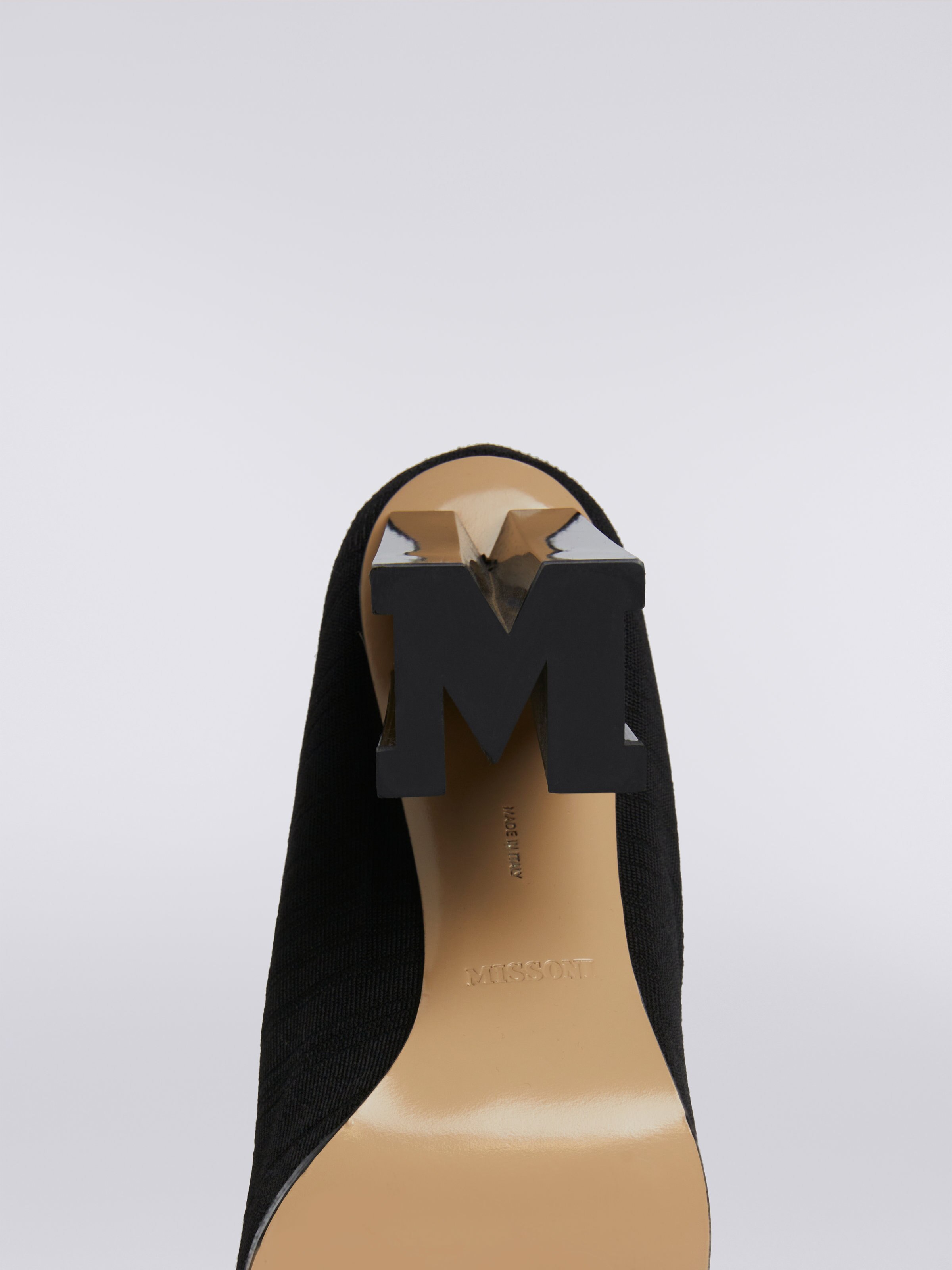 Stivali con tacco alto in maglia, Nero    - 3