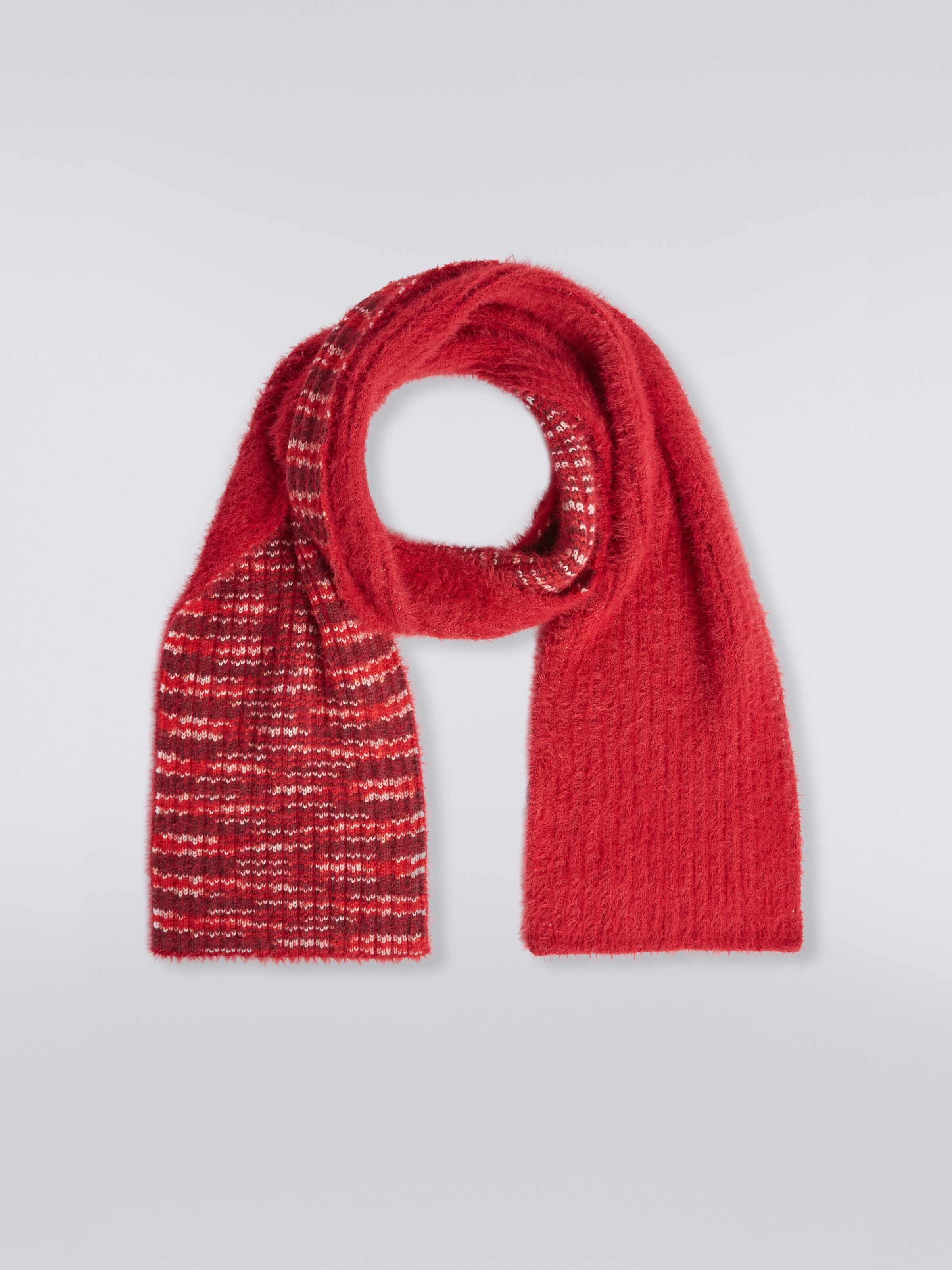 Bufanda de mezcla de lana doble cara, Rojo  - 0