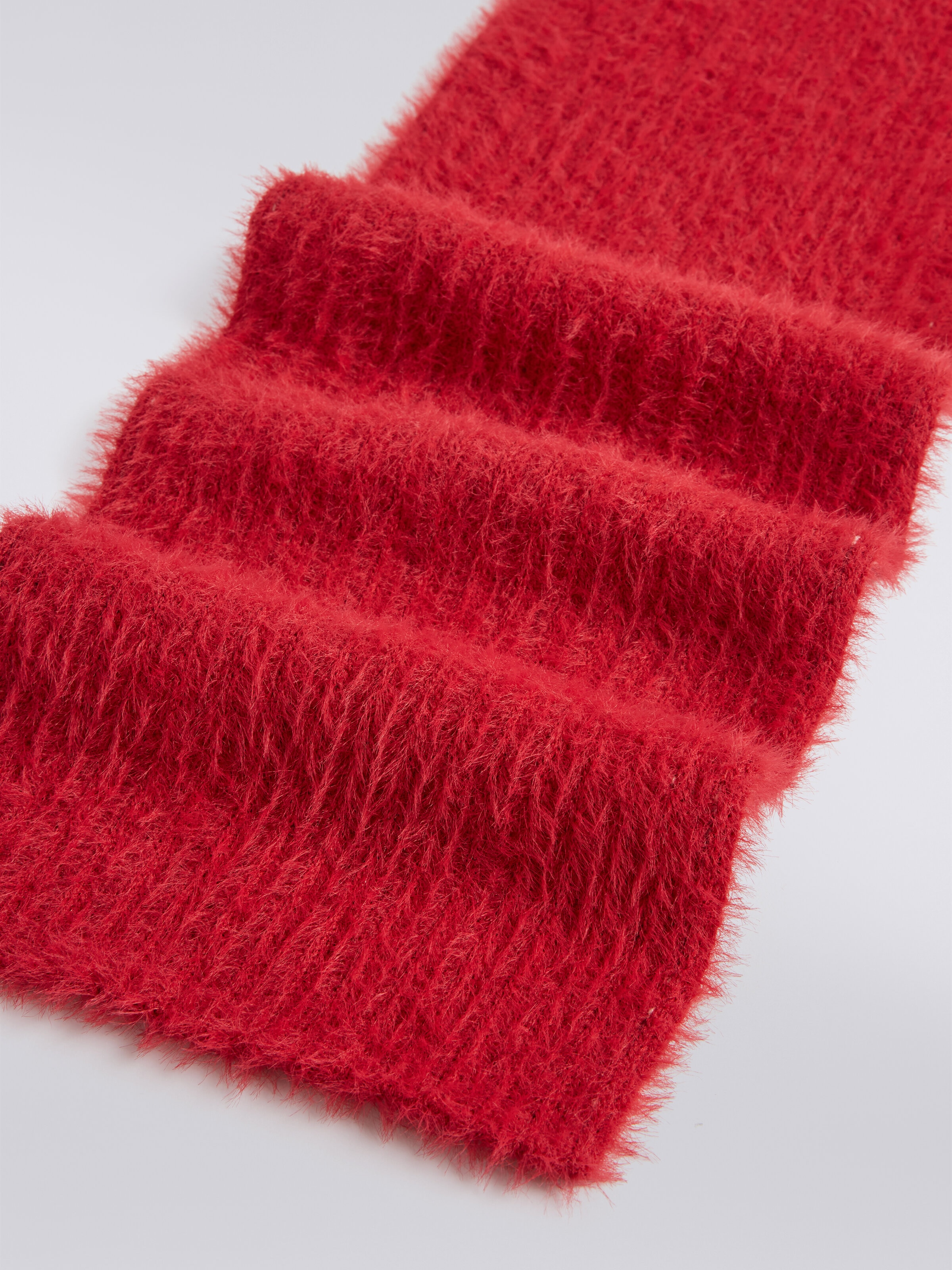 Écharpe en laine mélangée double face, Rouge  - 1
