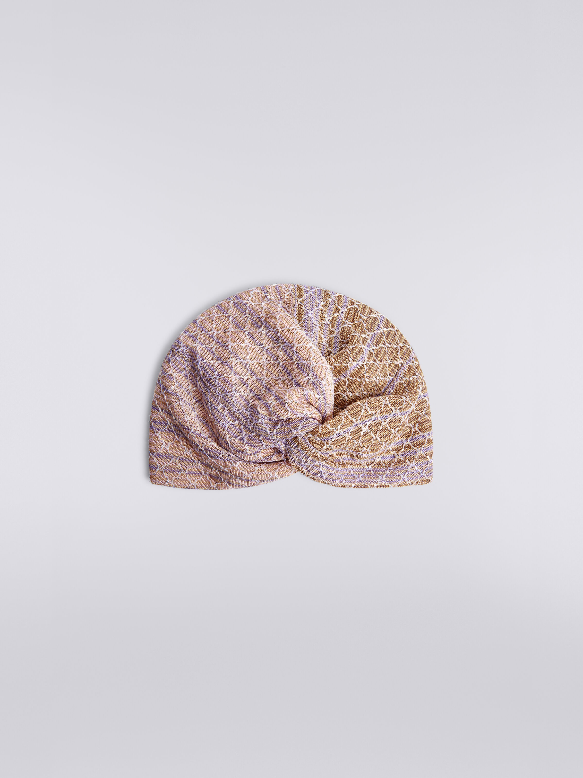 Turbante in maglia dégradé con paillettes, Multicolore  - 0