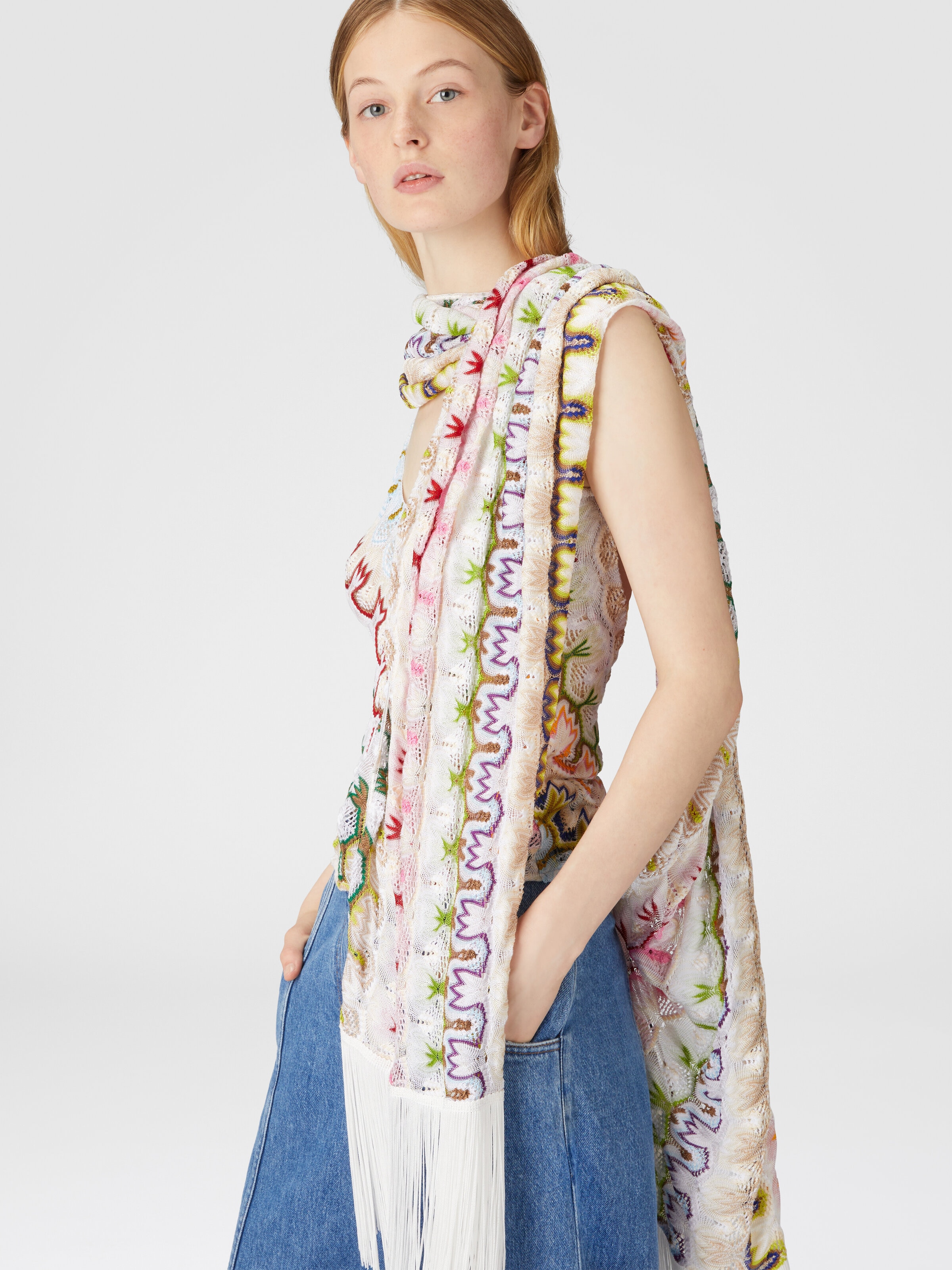 Estola de mezcla de viscosa con flecos, Multicolor  - 2