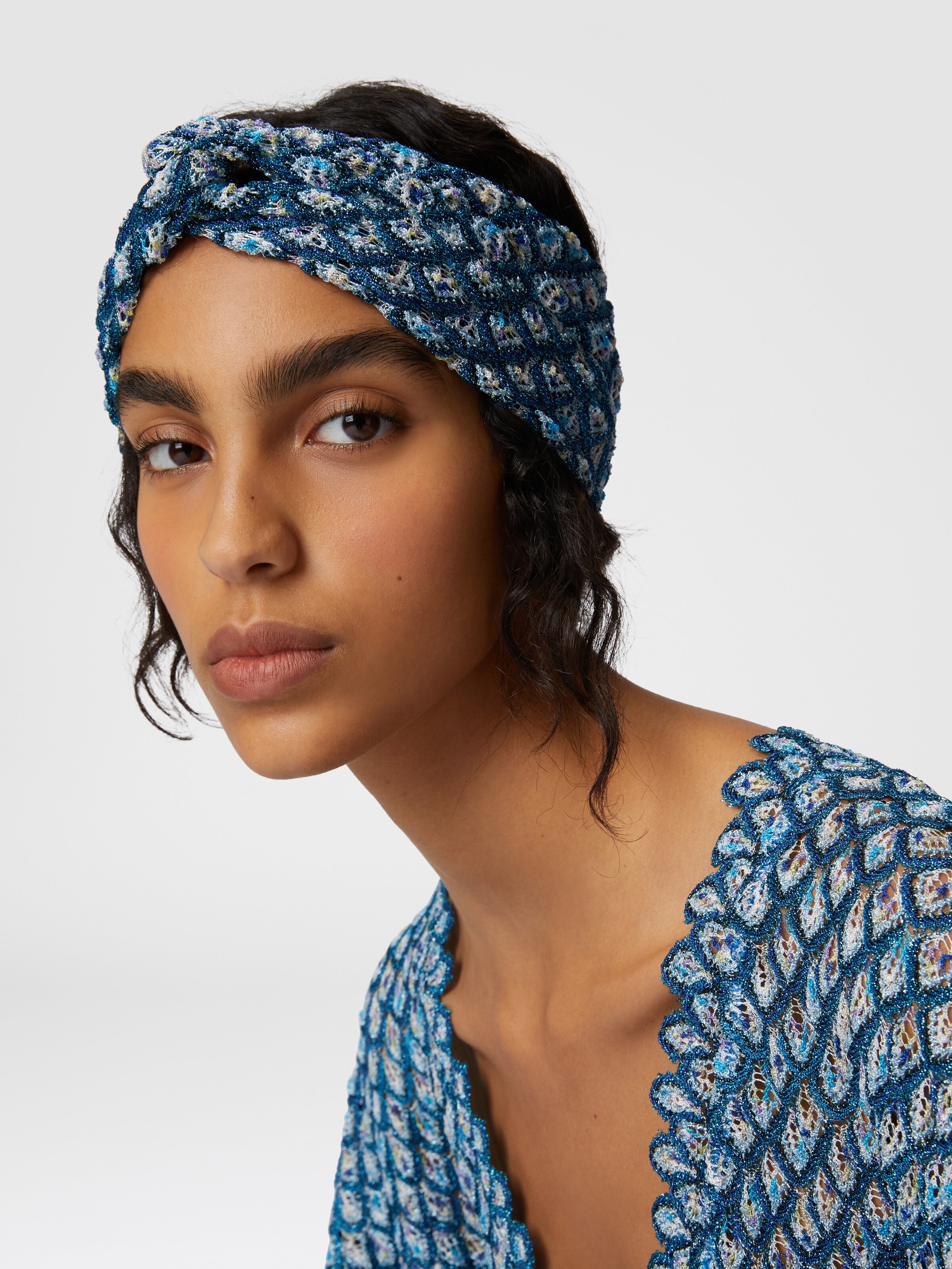Viscose headband with lamé shell motif, Multicoloured  - 2