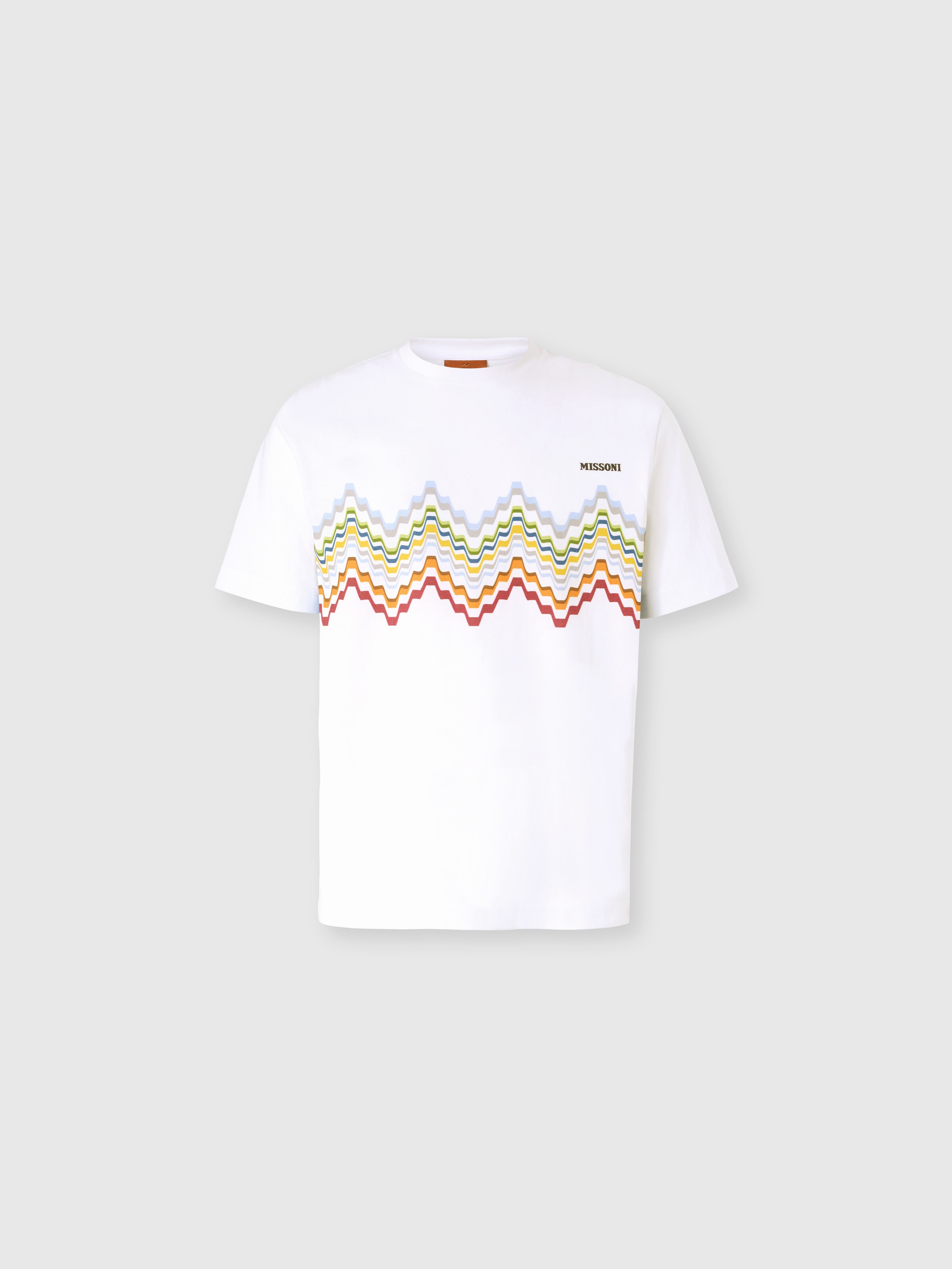 Cotton crewneck T-shirt with logo lettering Multicoloured | Missoni