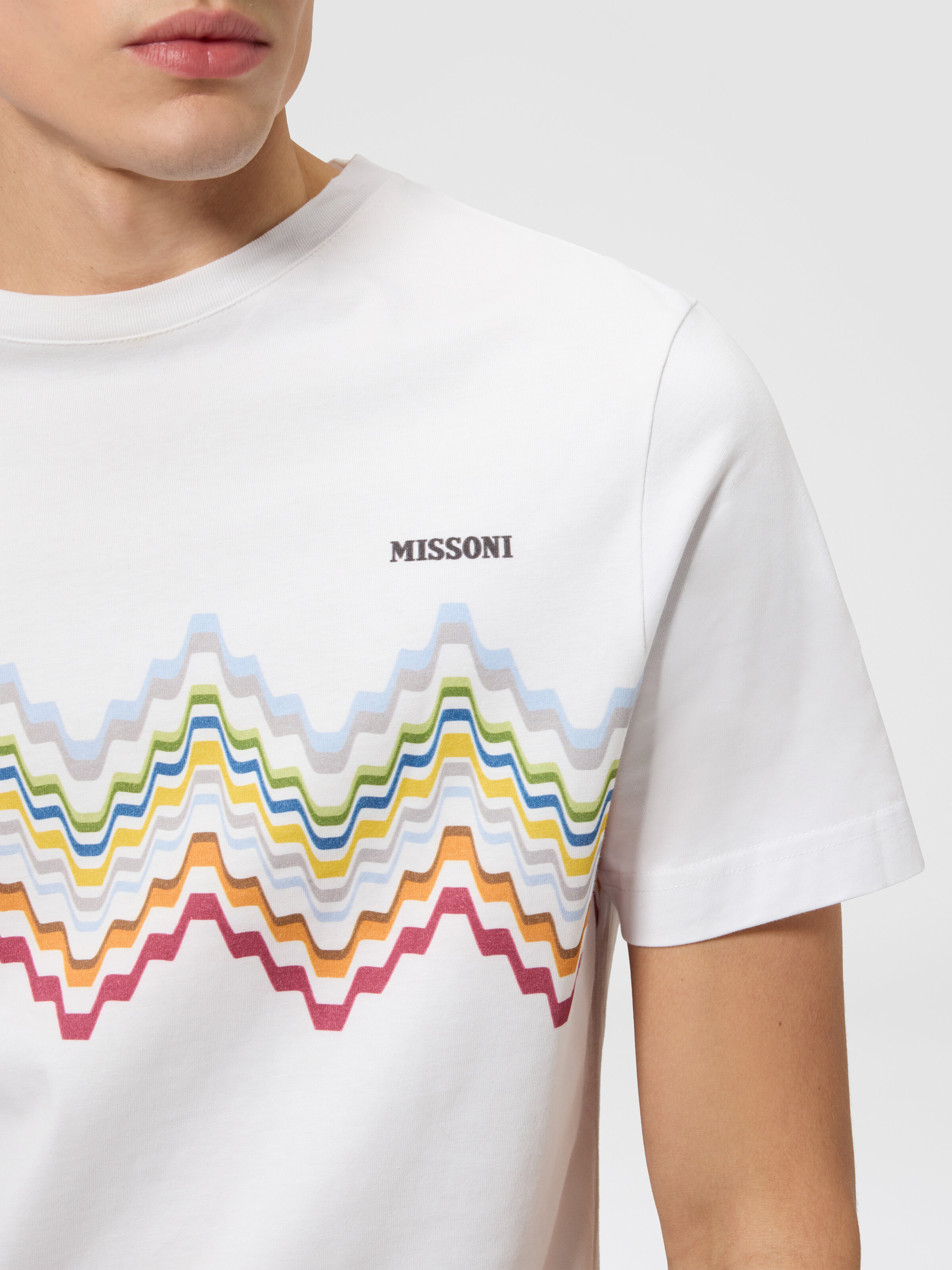 ロゴ入りコットンクルーネックTシャツ マルチカラー | Missoni