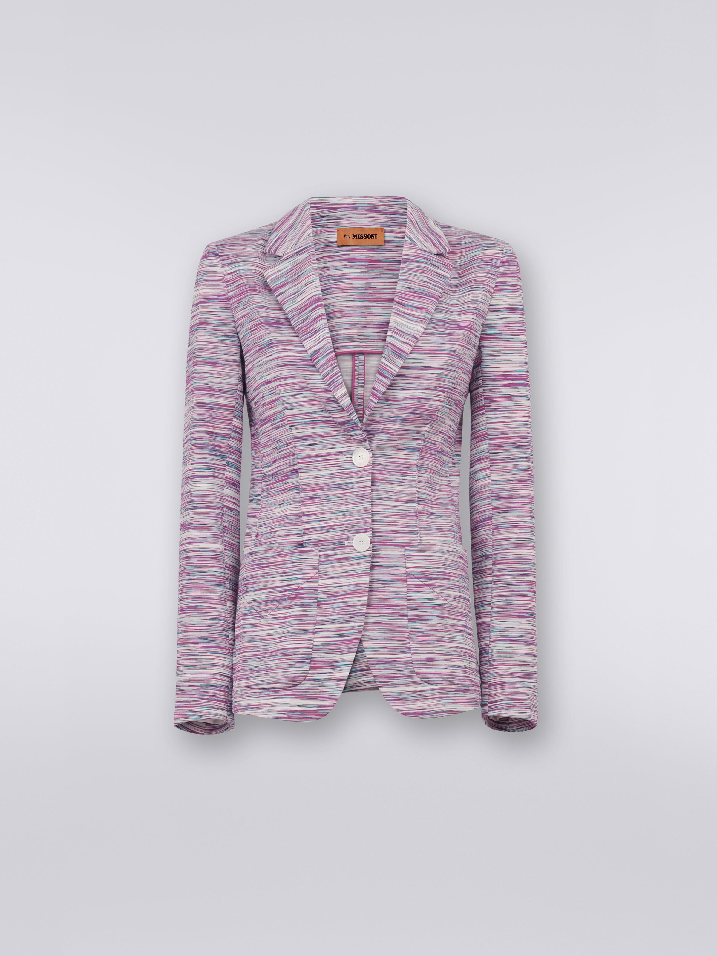 Blazer en jersey de coton flammé bicolore, Multicolore  - 0
