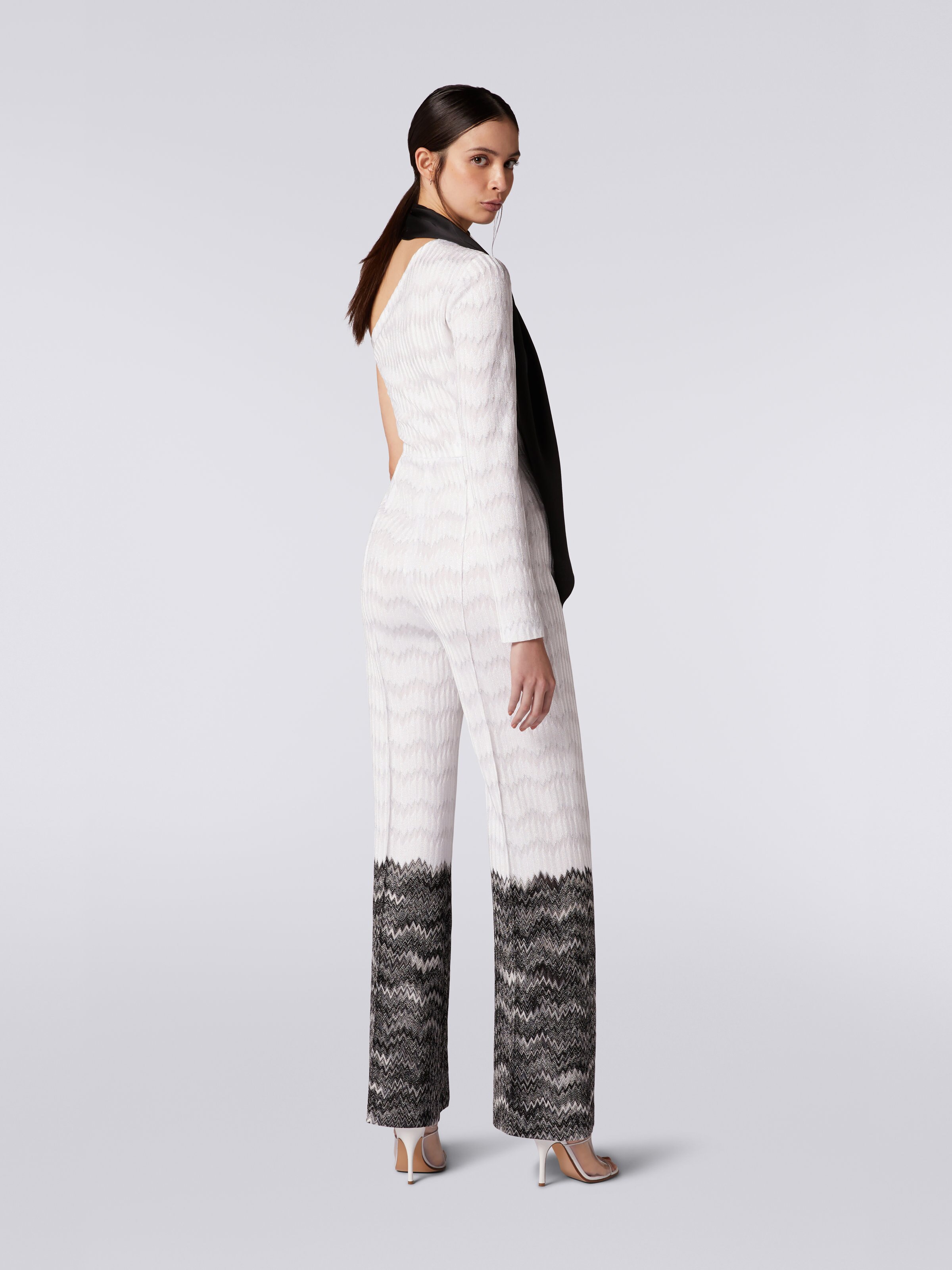 Asymmetrical jumpsuit with snake pattern and lamé, Multicoloured - 3