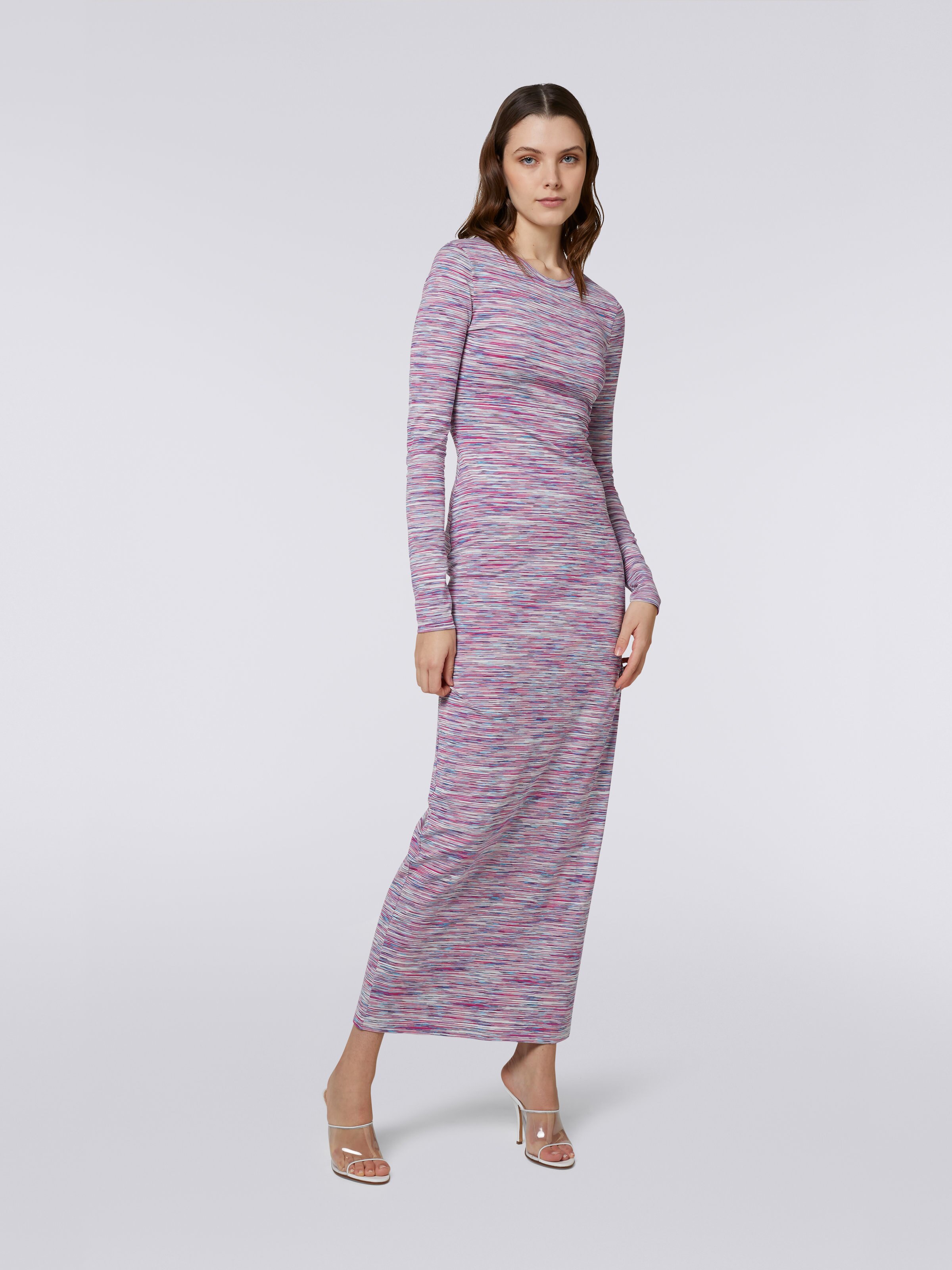 Slub cotton jersey long dress, Multicoloured - 1