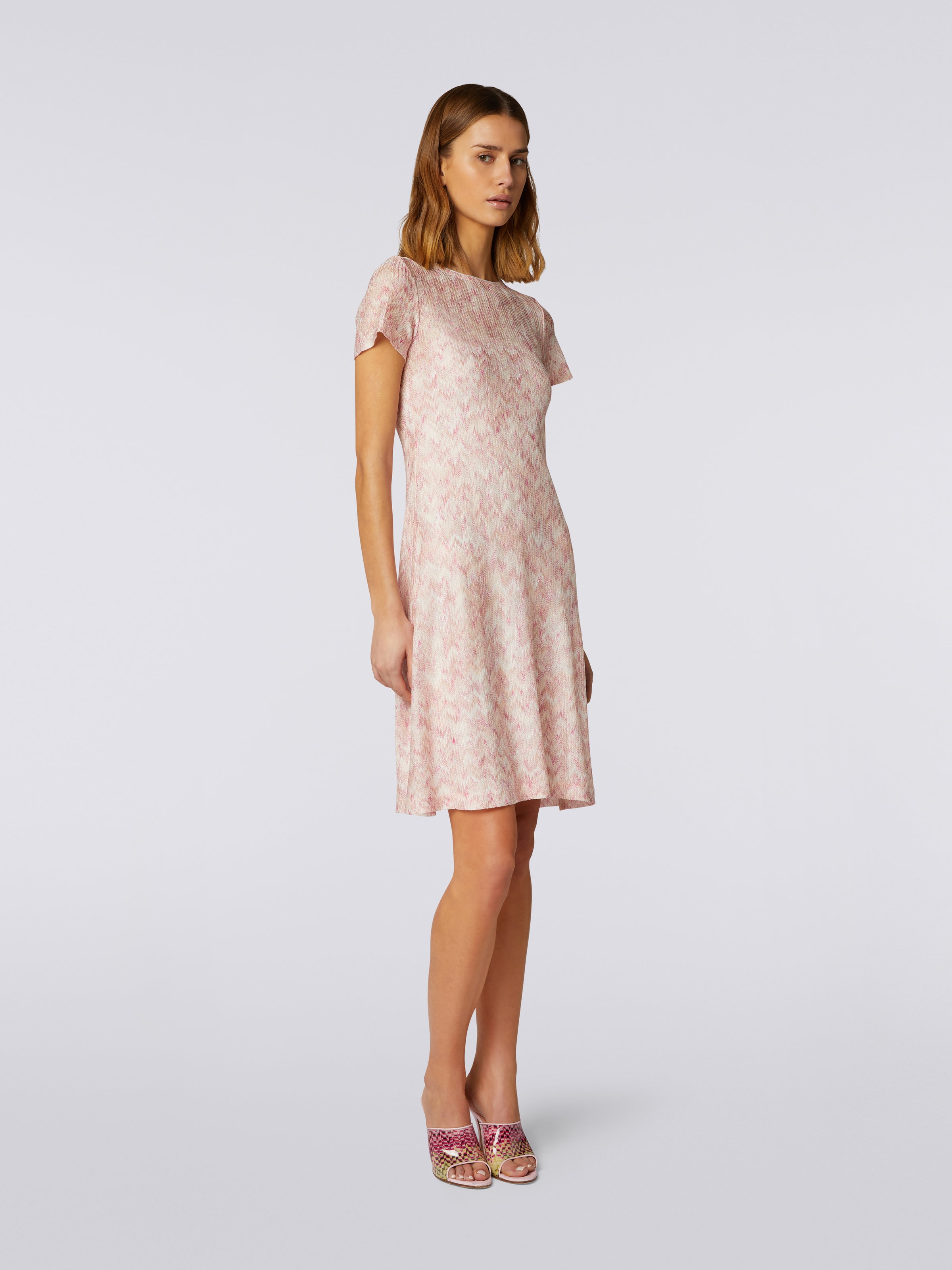 Viscose dress with dégradé snake motif, Multicoloured - 1