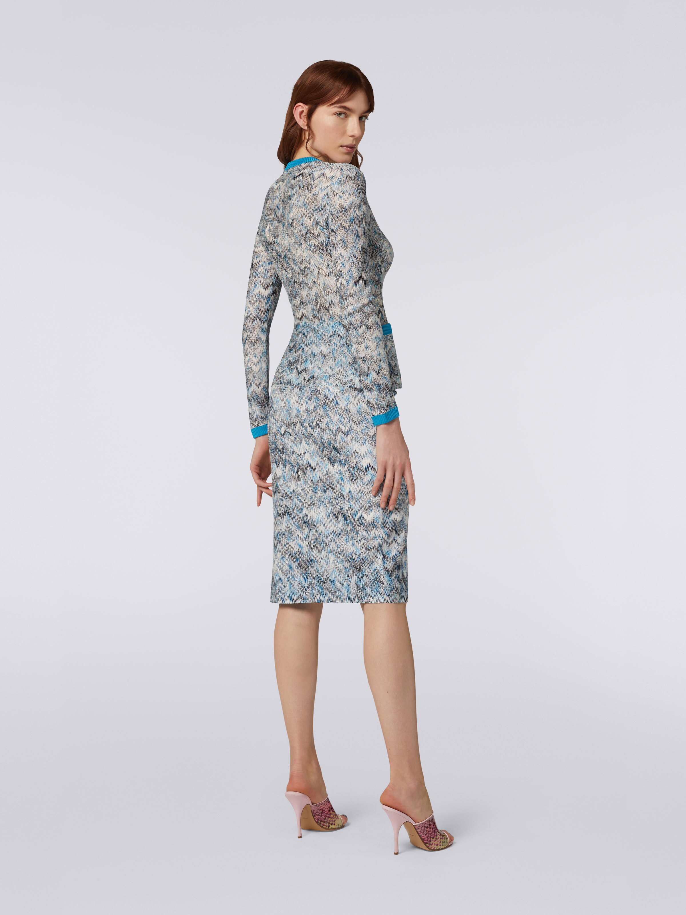 Viscose longuette skirt with side button placket, Multicoloured - 3