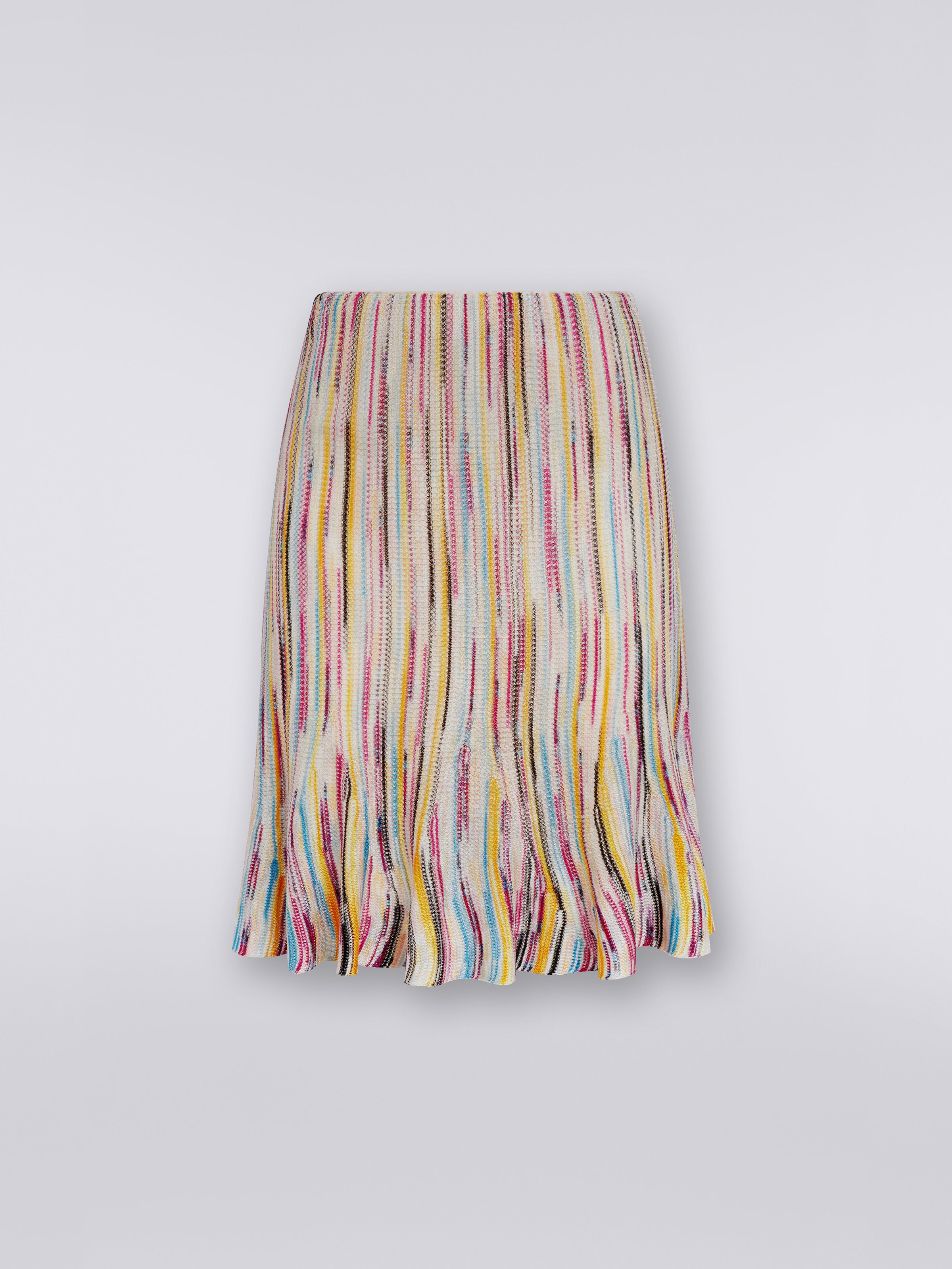 Slub viscose blend skirt, Multicoloured  - 0