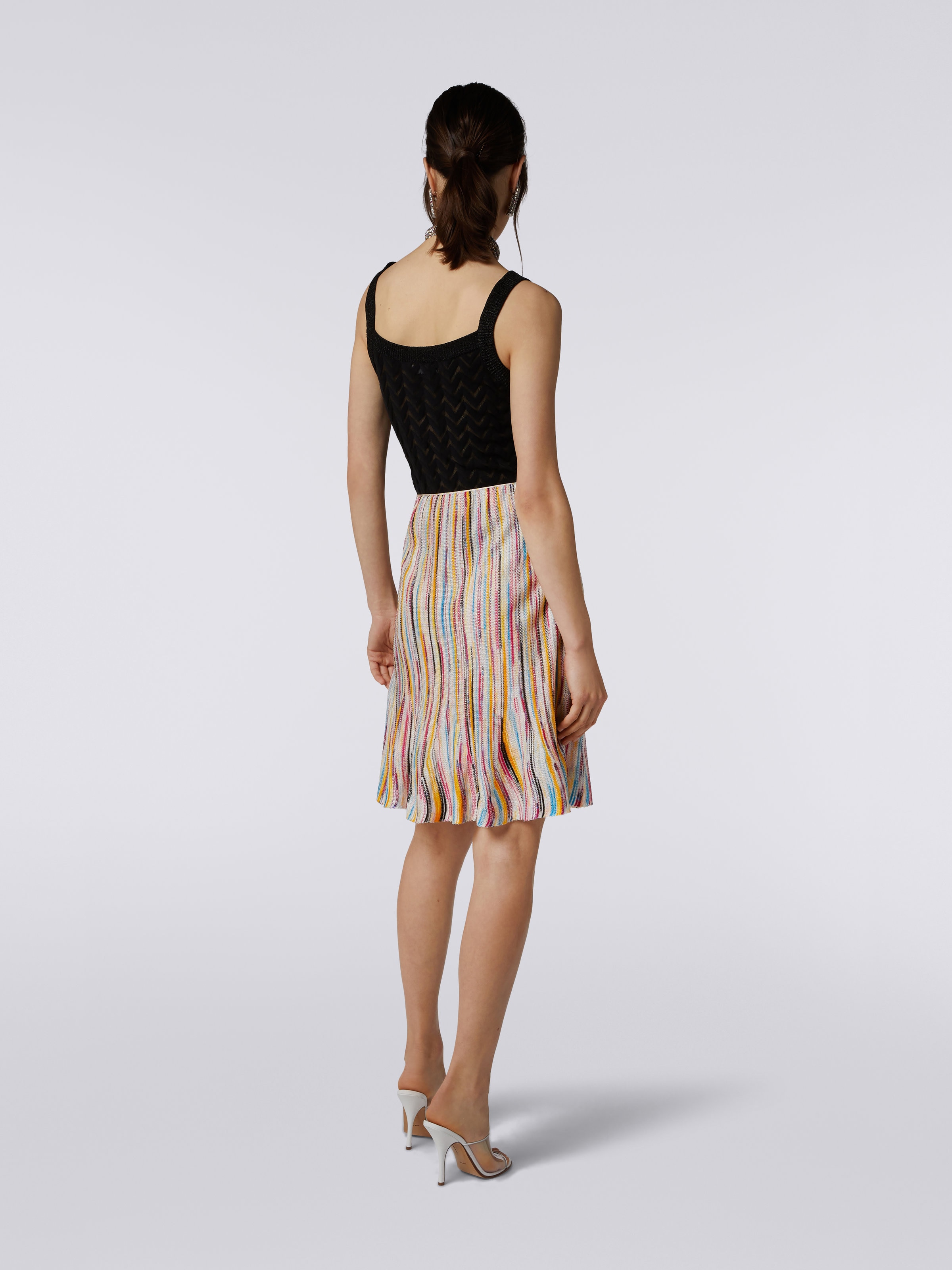 Slub viscose blend skirt, Multicoloured  - 3