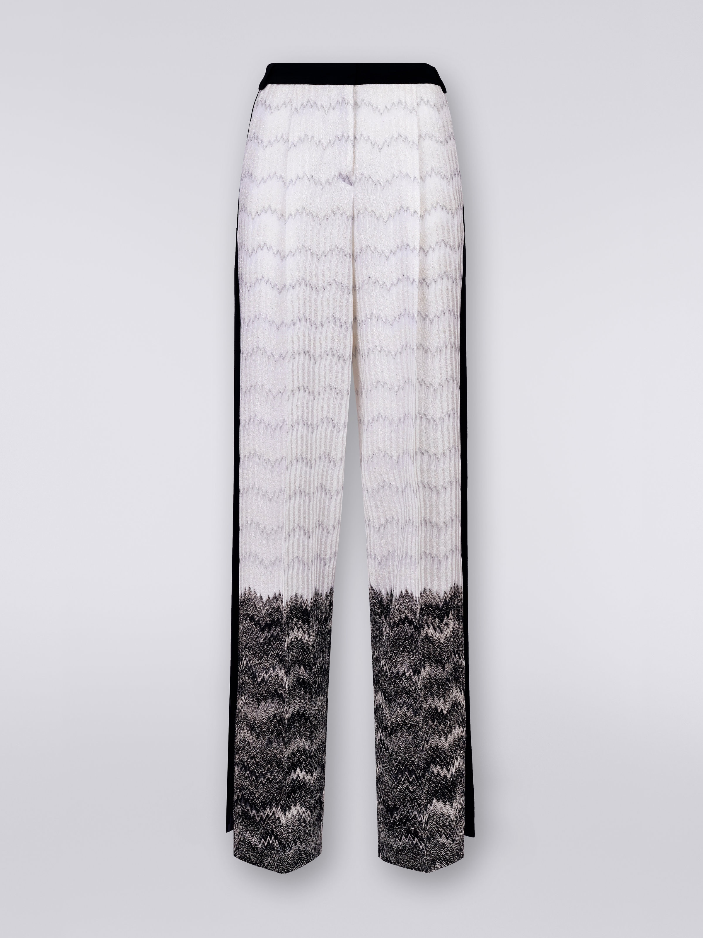 Klassische zweifarbige Hose mit Schlangenmotiv und Lurex, Mehrfarbig  - 0