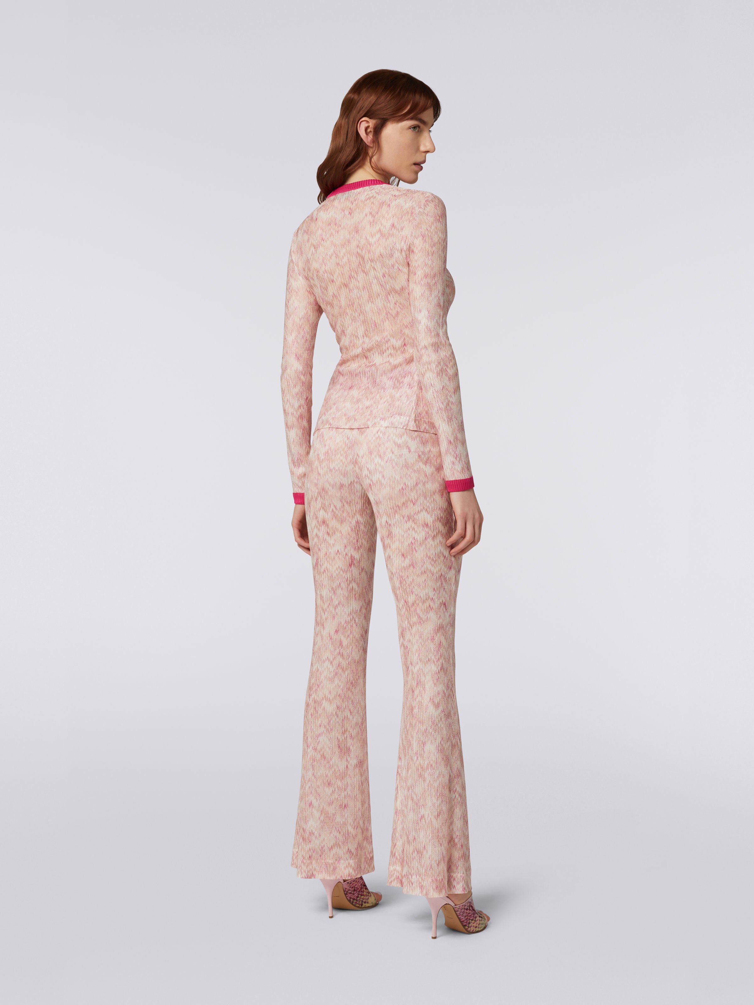 Viscose flared trousers with snake pattern, Multicoloured - 3