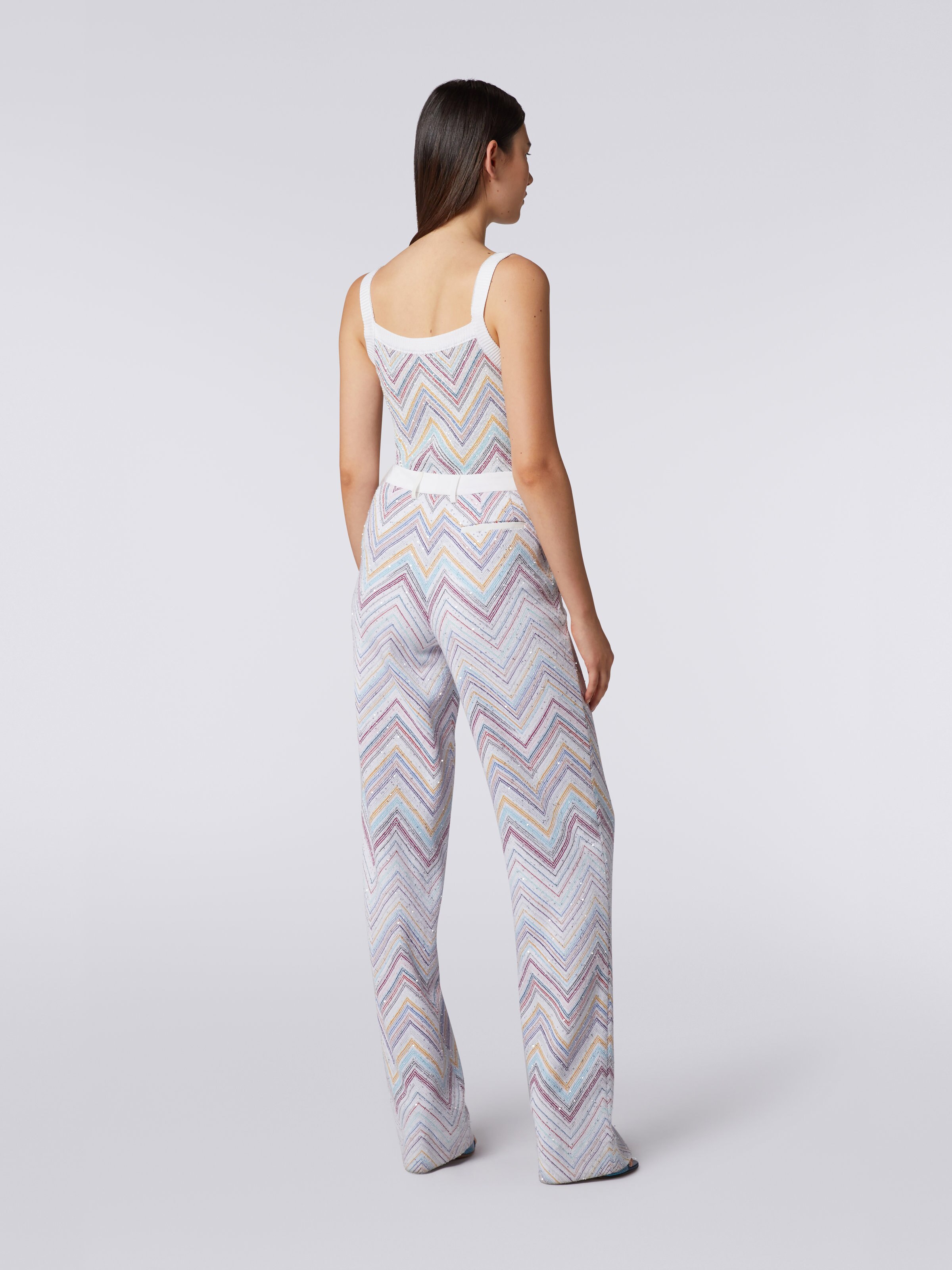 Pantalón clásico con lentejuelas, Multicolor  - 3