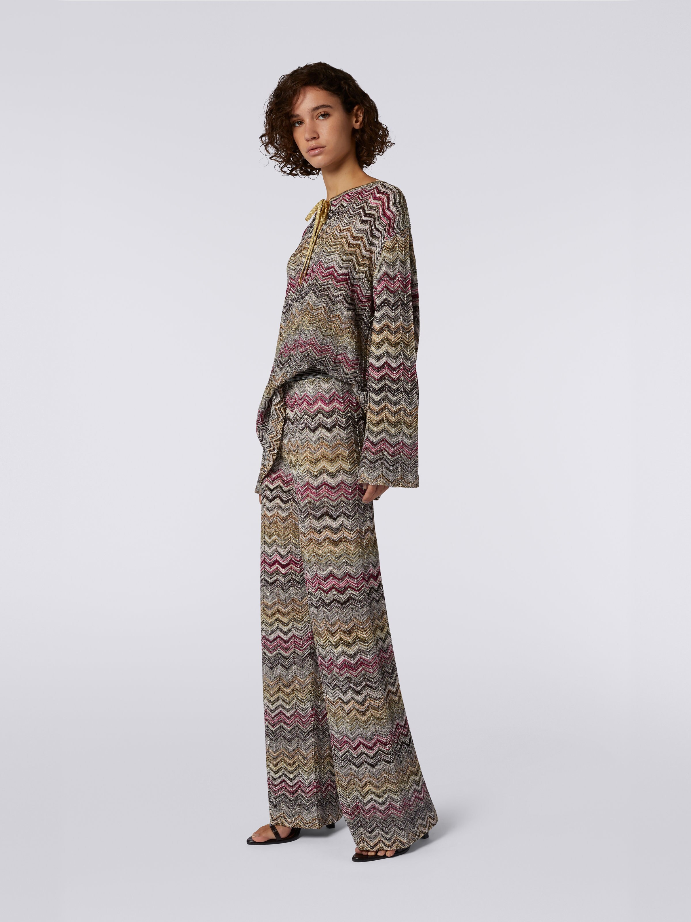 Multicoloured chevron straight trousers, Multicoloured - 2