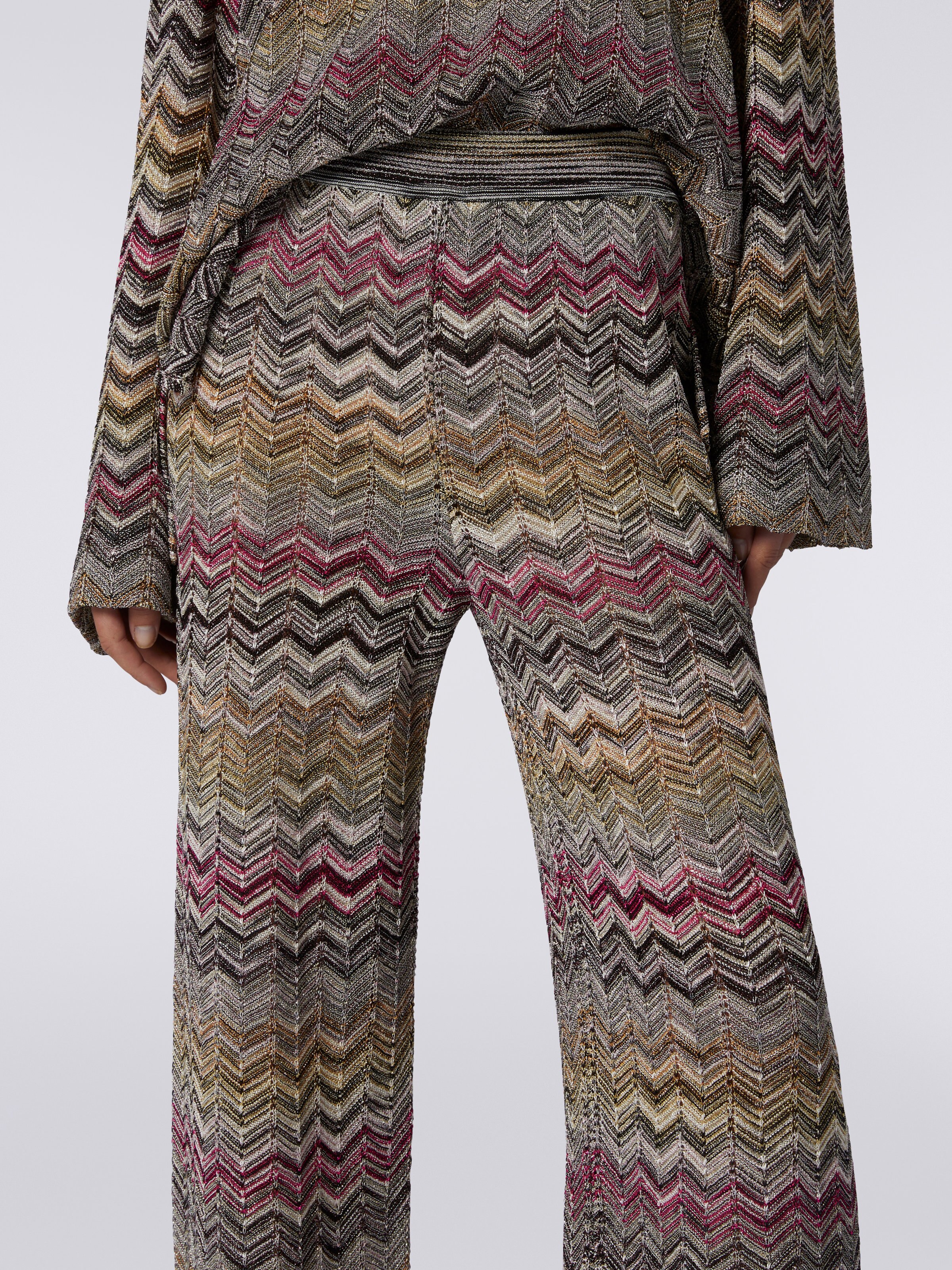 Multicoloured chevron straight trousers, Multicoloured - 4