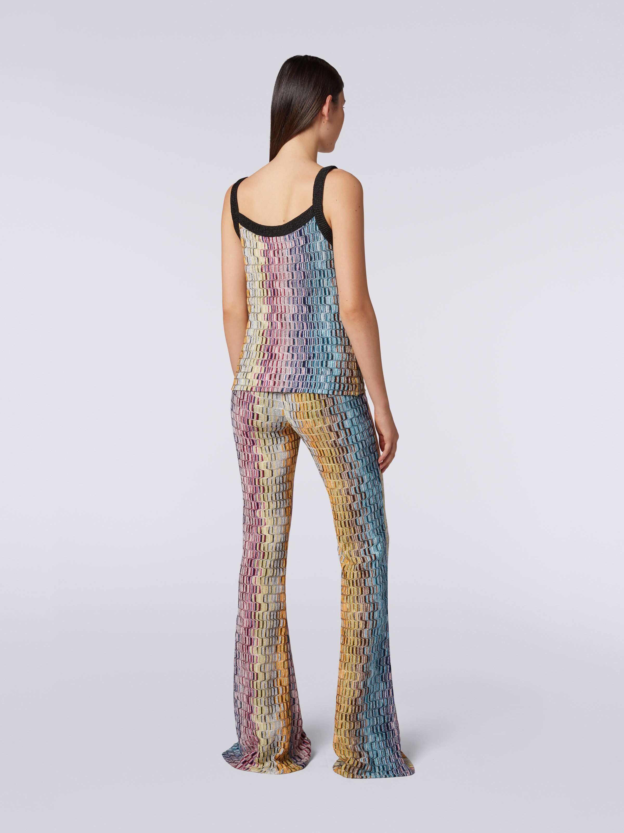 Viscose blend tank top with Greek fret motif, Multicoloured Lamé - 3
