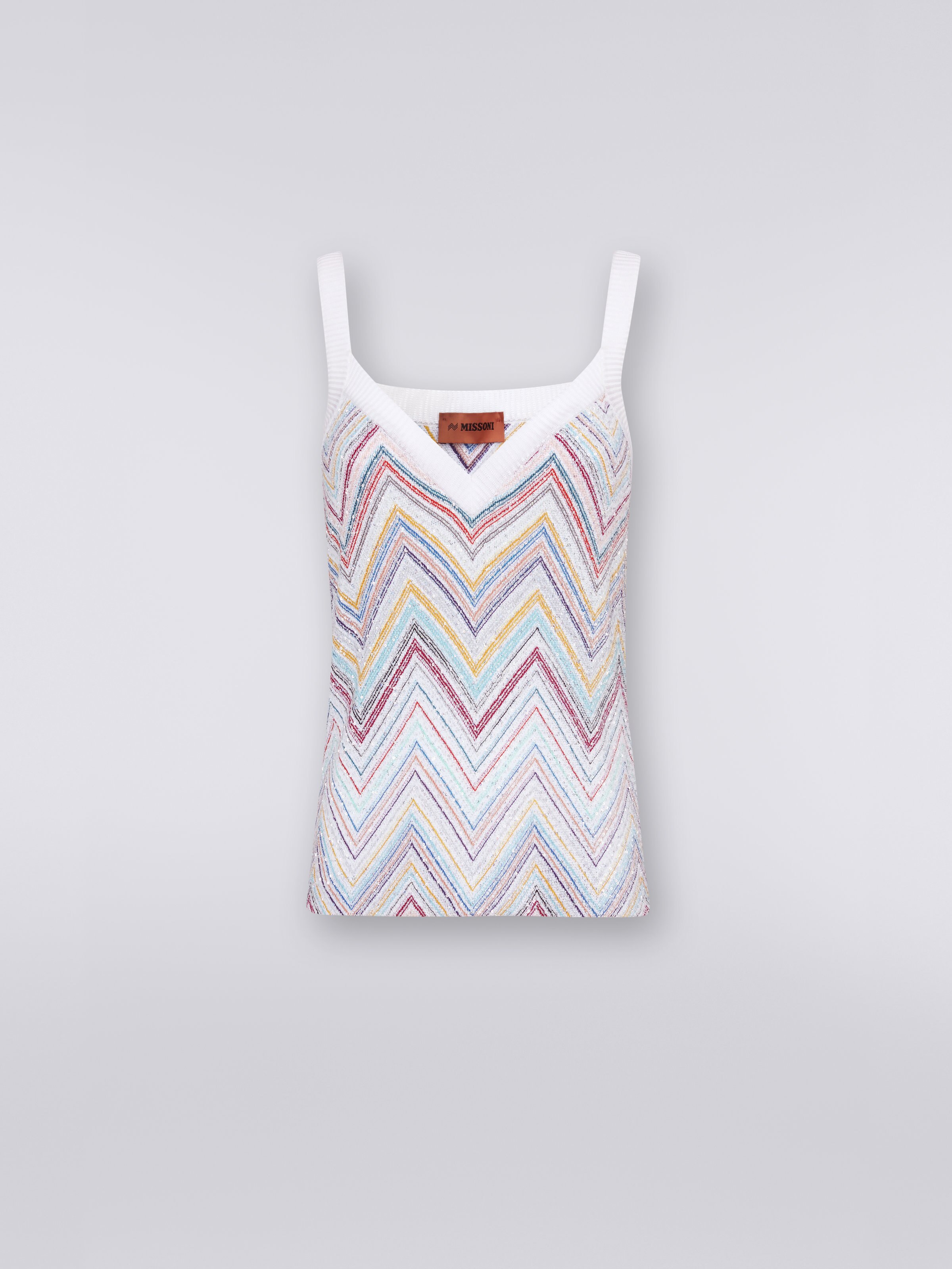 Camiseta interior a espigas con lentejuelas, Multicolor  - 0