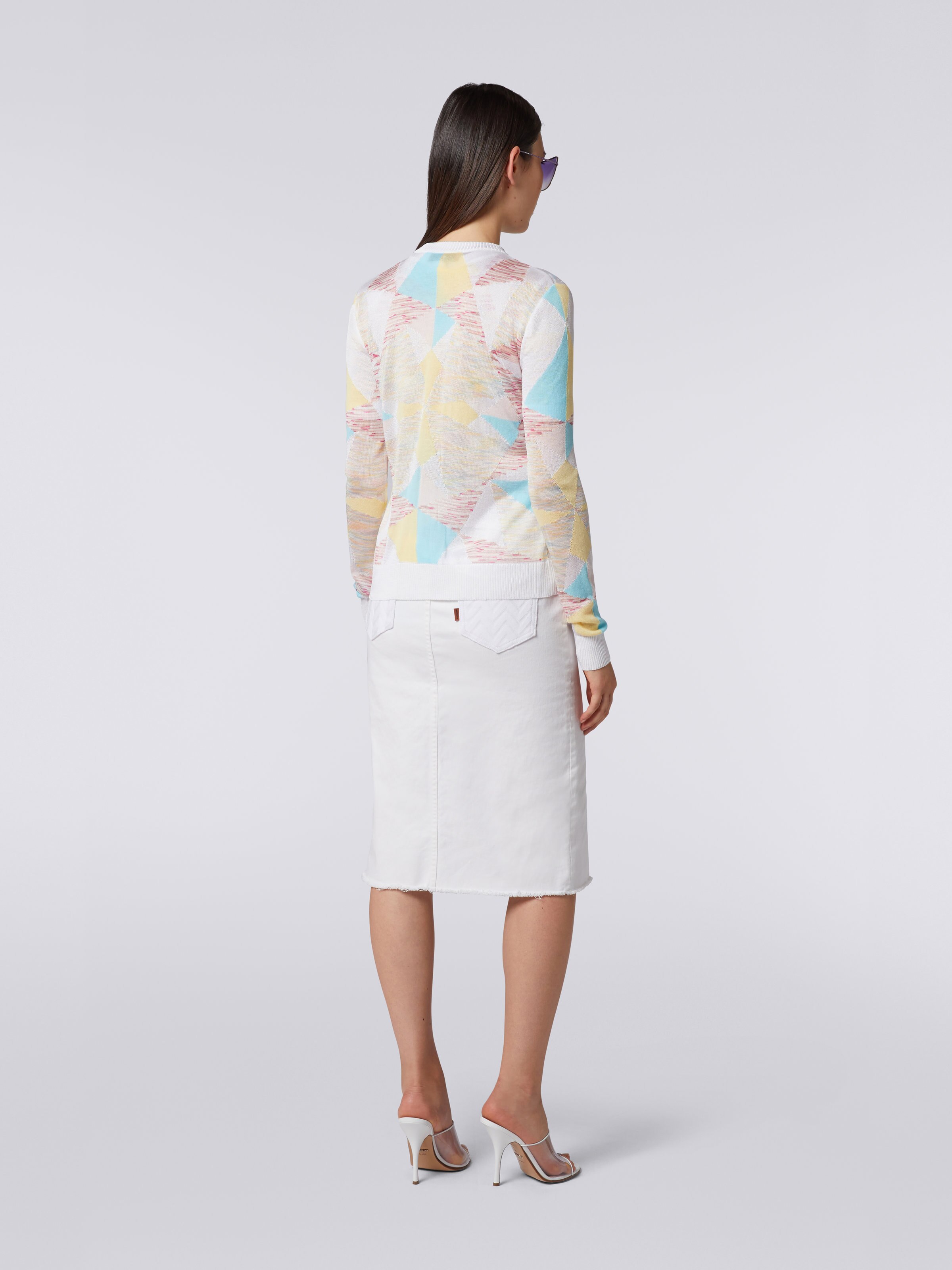 Viscose blend cardigan with star pattern, Multicoloured - 3
