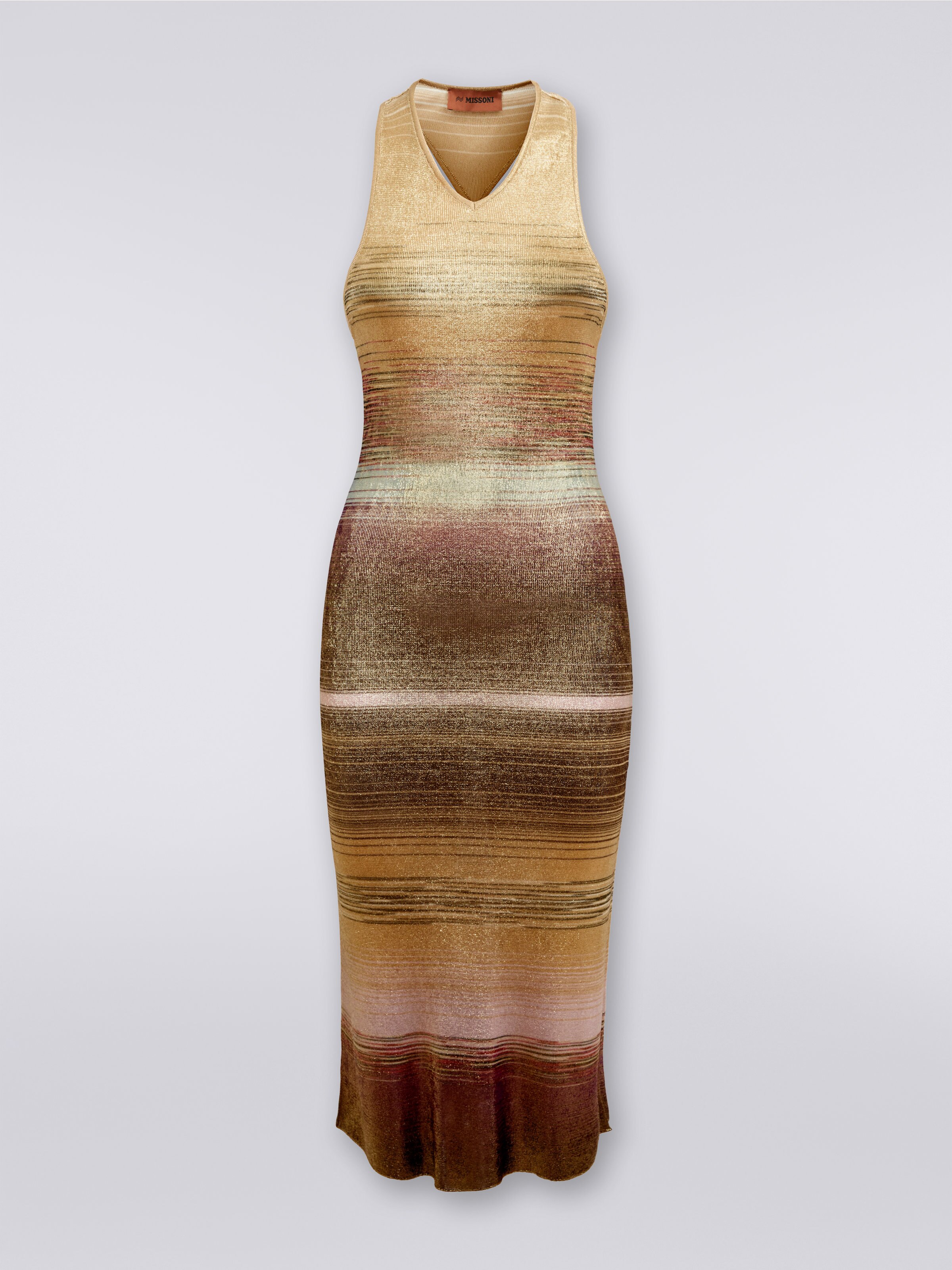 Slub viscose dress, Multicoloured  - 0