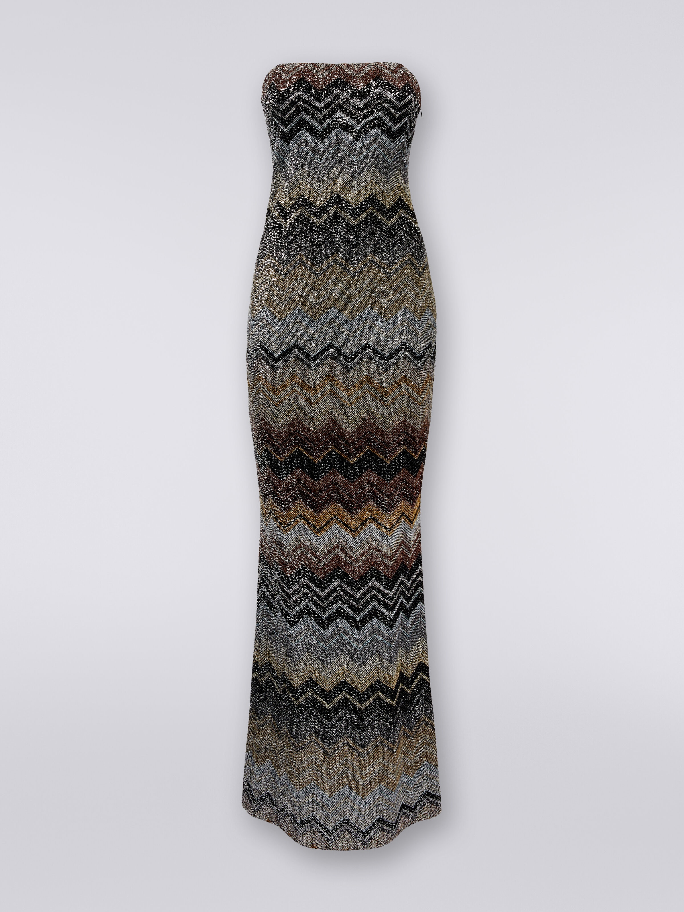 Long dress in viscose blend chevron with sequins Multicoloured Missoni